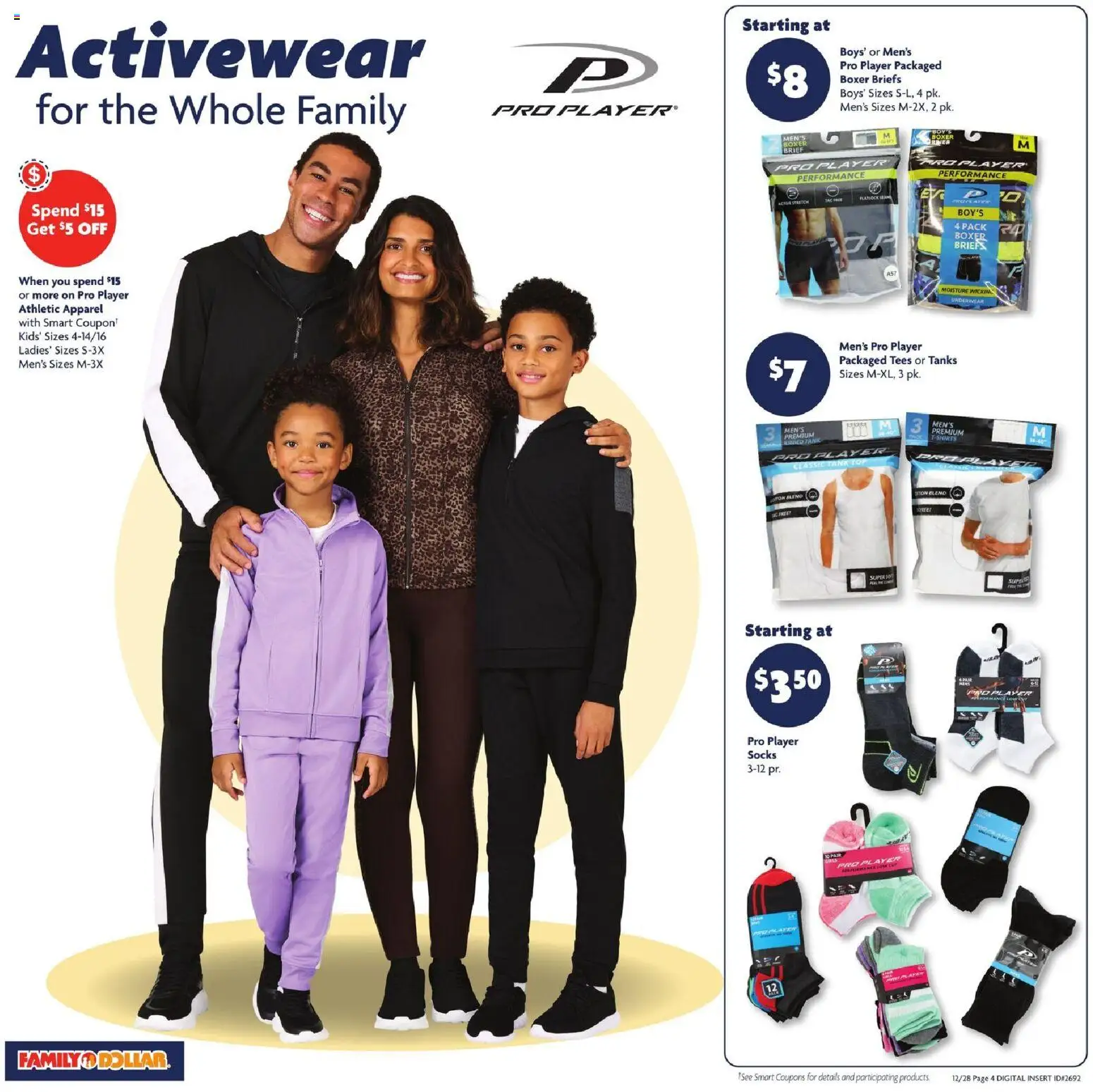 Family Dollar Current Ad - TX - valid from 28.12.2025 | Page: 11 | Products: Underwear, Socks, Briefs, Player