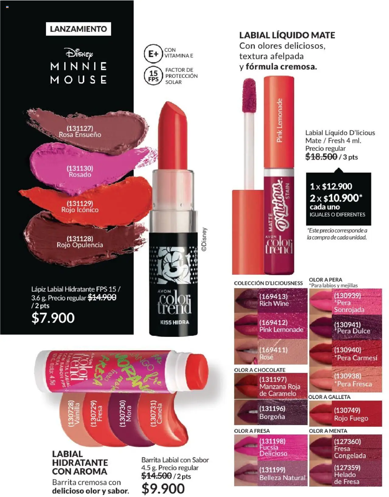Avon revista - valida desde el 01.08.2025 | Página: 62 | Productos: Manzana, Lápiz labial, Mora, Mouse