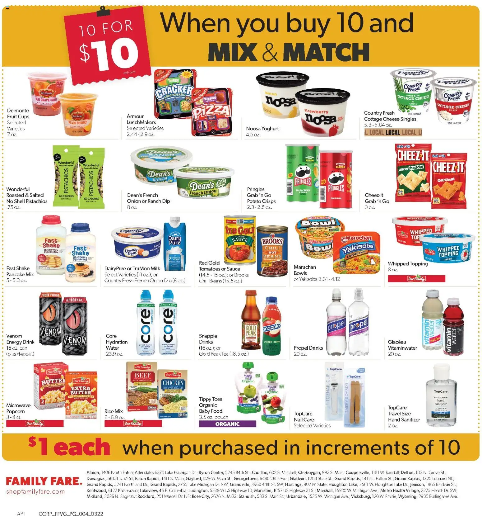 Family Fare Weekly Ad - MI - valid from 22.03.2026 | Page: 4 | Products: Nail, Tea, Cottage cheese, Baby food