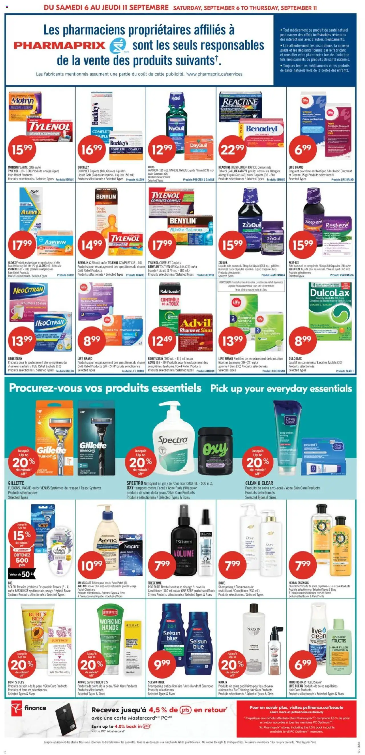 Pharmaprix flyer valid from 06.09.2025 | Page: 4 | Products: Cream, Shampoo, Conditioner, Hair conditioner