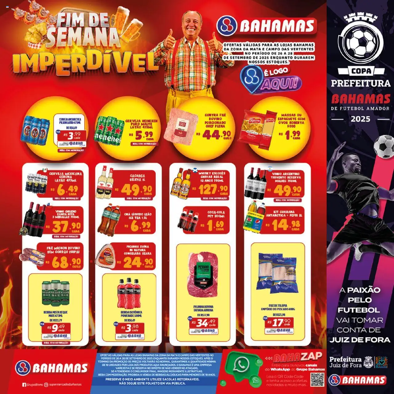 Bahamas Supermercados Folheto - válido de 26.09.2025 | Página: 1 | Produtos: Ice tea, Whisky, Ovos, Copa