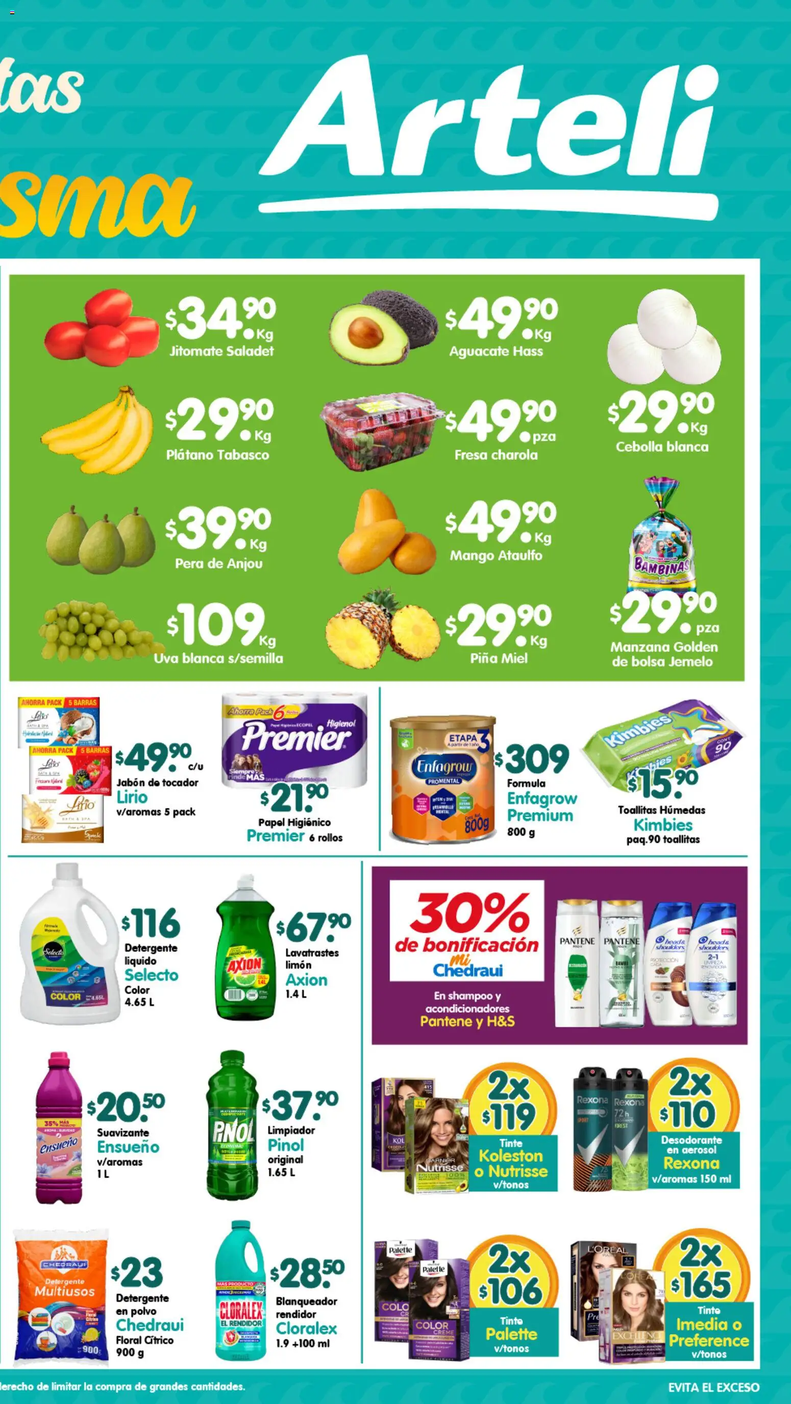 Nuevas ofertas de Arteli válidas en toda la República Mexicana desde el 23.02.2026. ¡Encuentra las mejores ofertas en Arteli folleto Valles! | Página: 2 | Productos: Pera, Manzana, Limpiador, Papel higiénico