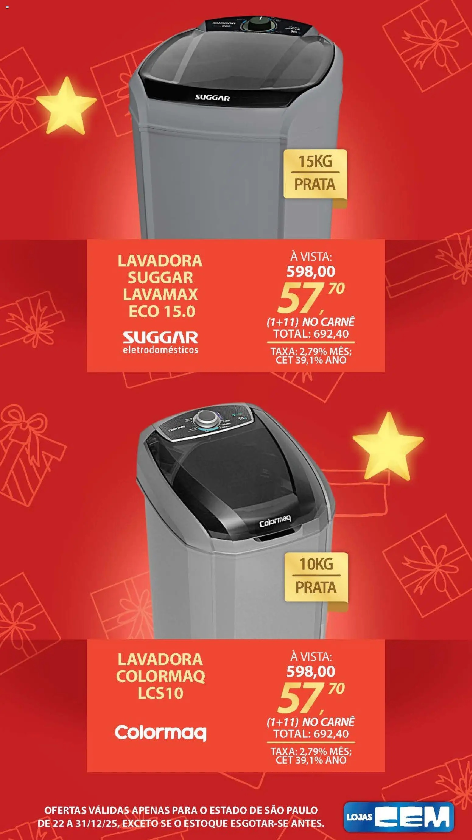 Lojas Cem Folheto - válido de 22.12.2025 | Página: 25 | Produtos: Carne, Eletrodomésticos