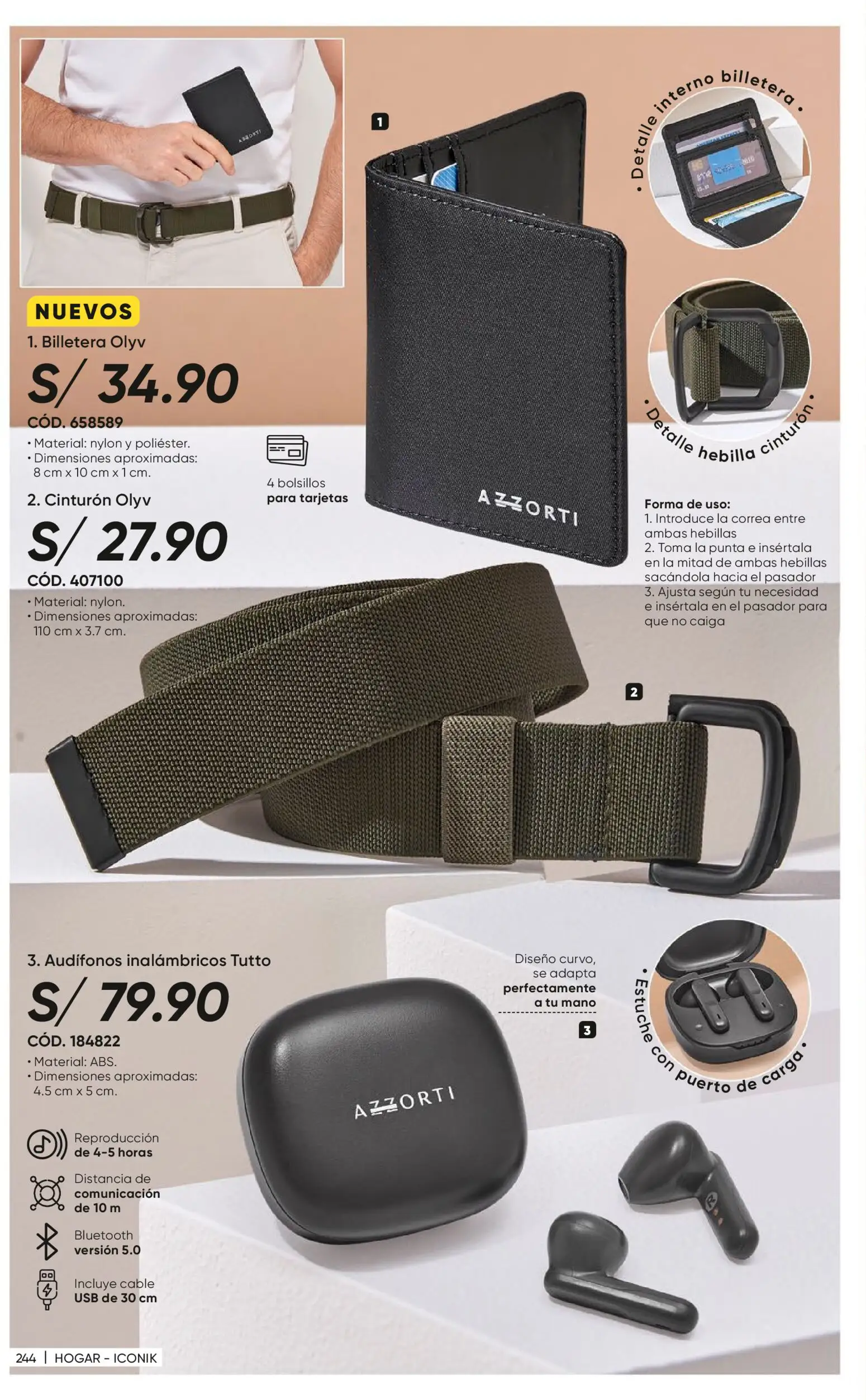 Catálogo Azzorti válido desde 09.03.2026 | Página: 246 | Productos: Cinturón, Audífonos, Cable, USB