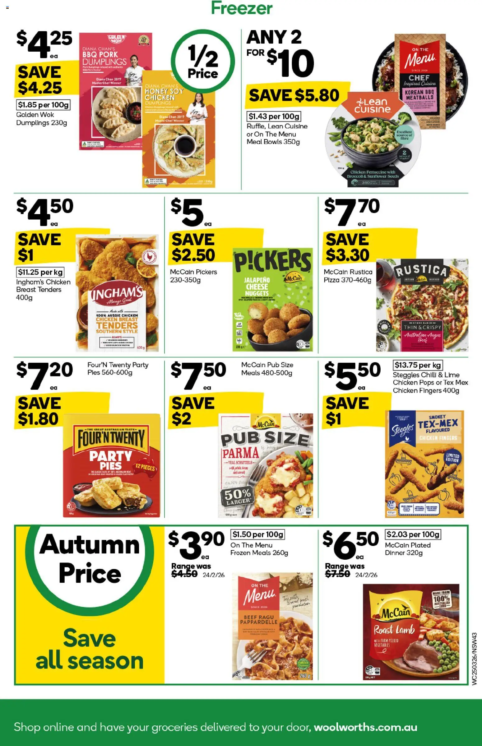 Woolworths catalogue - valid from 25.03.2026 | Page: 43 | Products: Honey, Lamb, Seeds, Pies