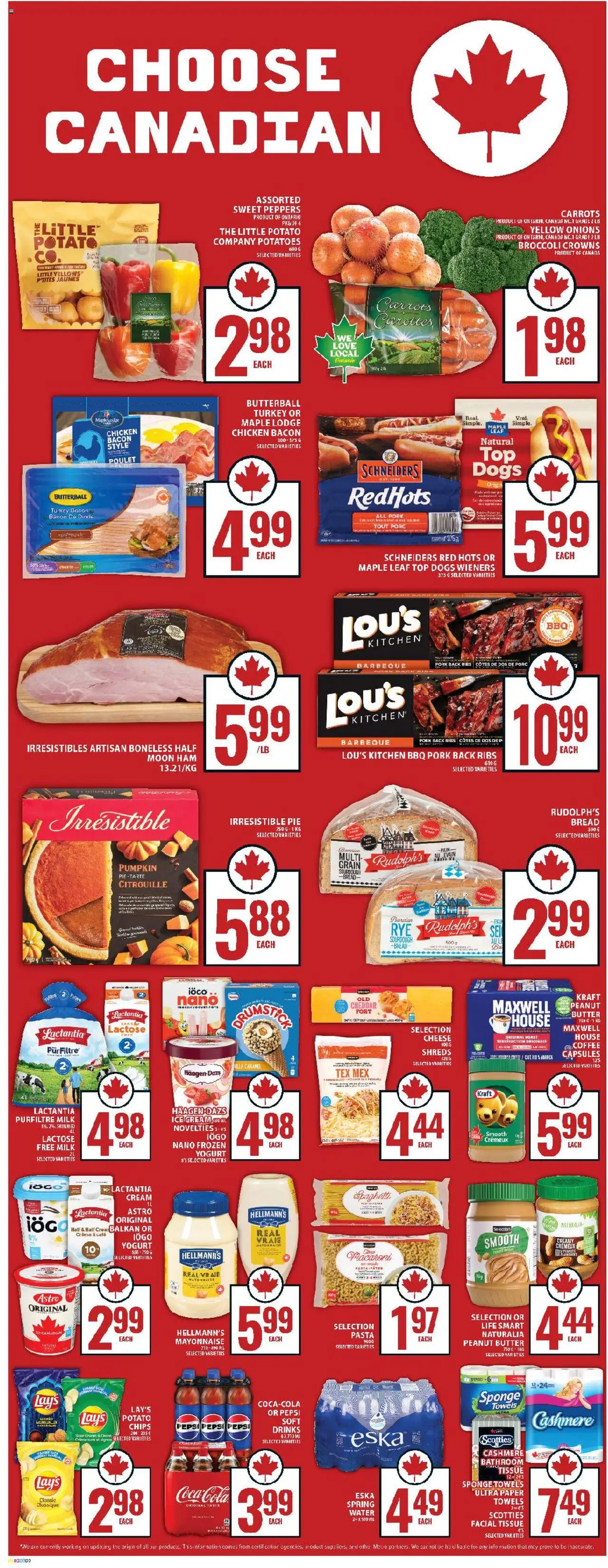 Food Basics flyer valid from 09.10.2025 | Page: 11 | Products: Pasta, Milk, Pumpkin, Pork
