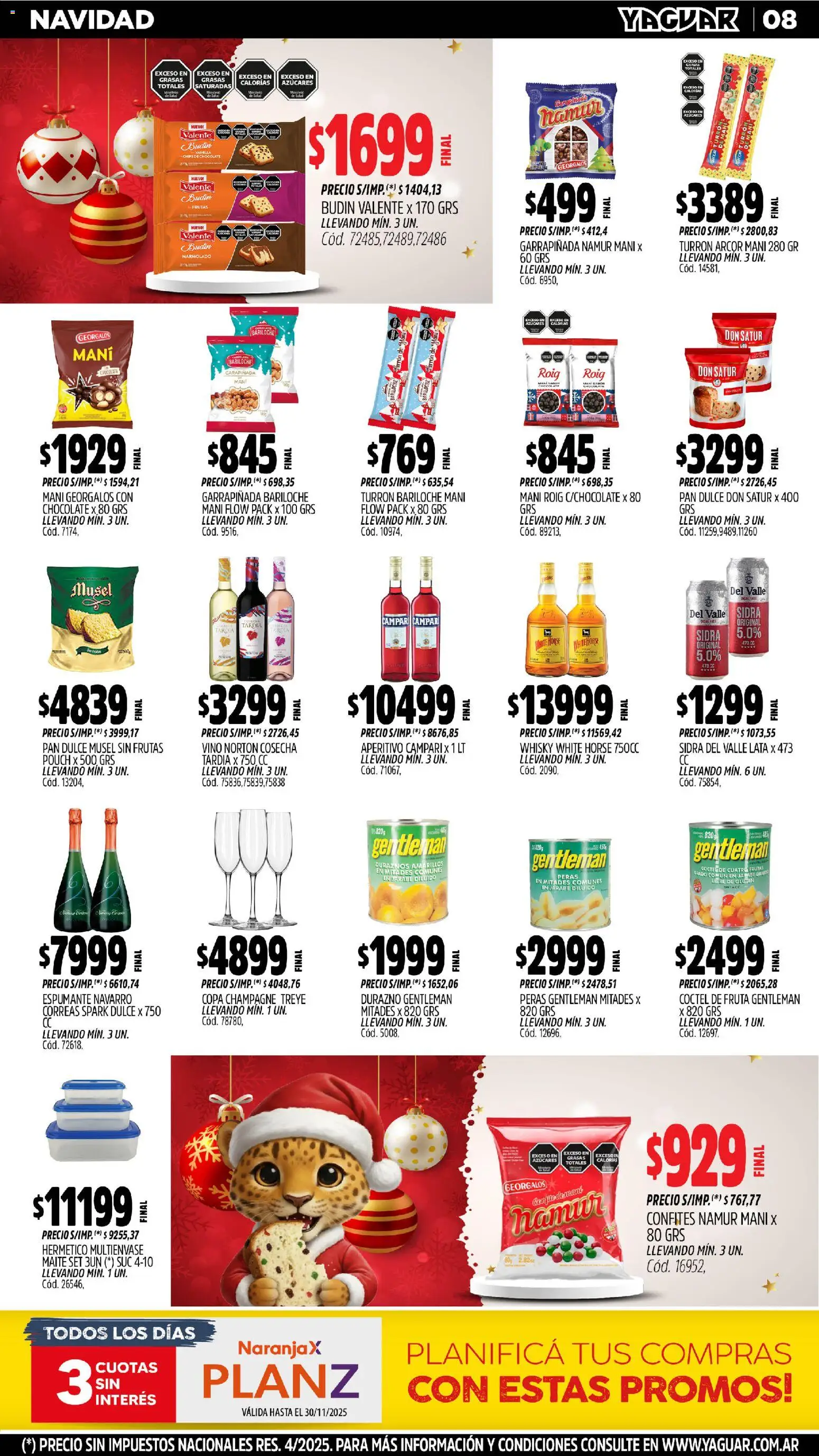 Yaguar - Jujuy │ válido desde el 17.11.2025 | Página: 8 | Productos: Whisky, Durazno, Mani, Vino