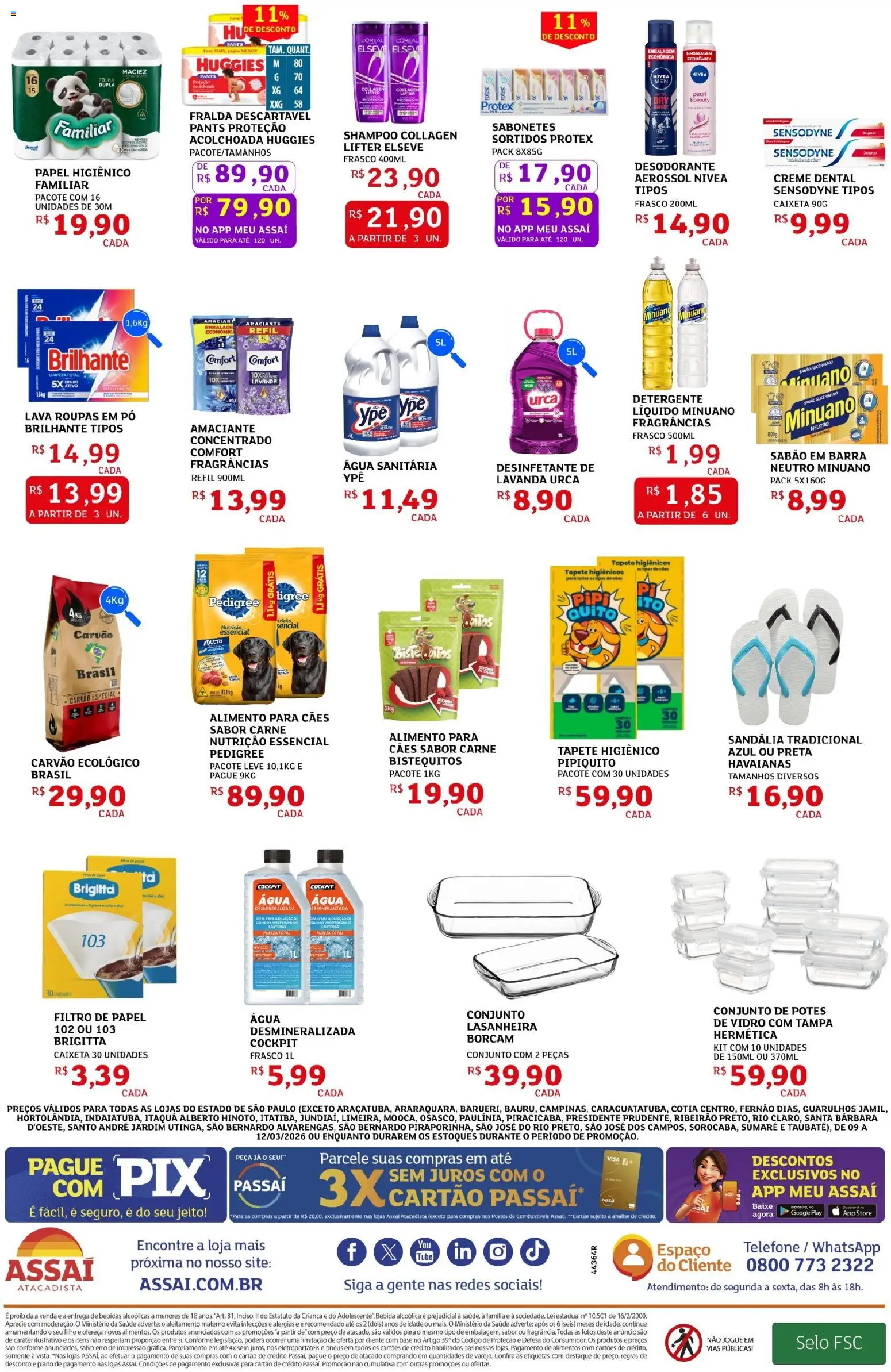 Assaí Atacadista Folheto - válido de 09.03.2026 | Página: 4 | Produtos: Sabão, Base, Creme, Telefone
