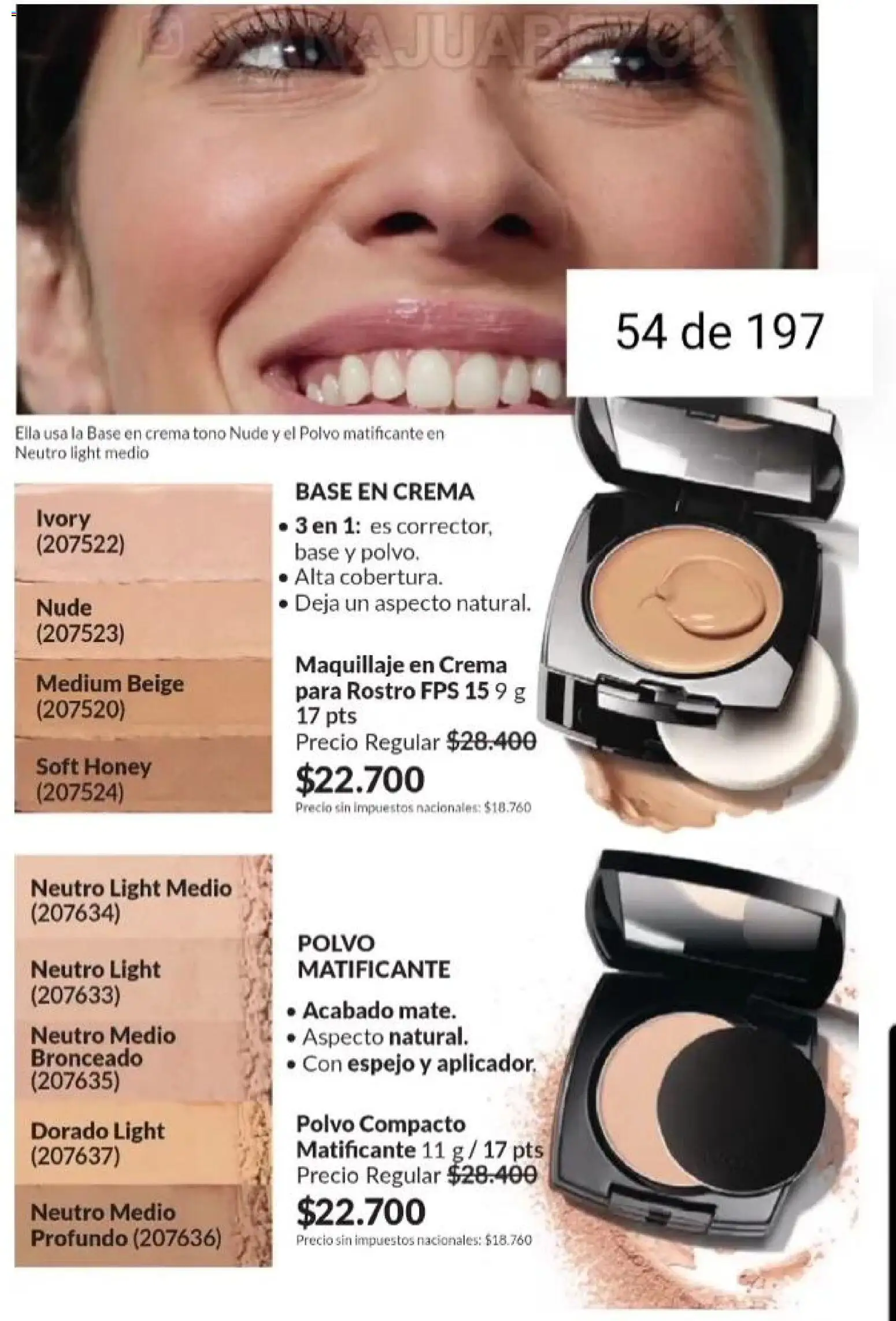 Catálogo AVON Campaña 15/2025 │ válido desde el 23.10.2025 | Página: 48 | Productos: Espejo, Maquillaje, Polvo, Crema
