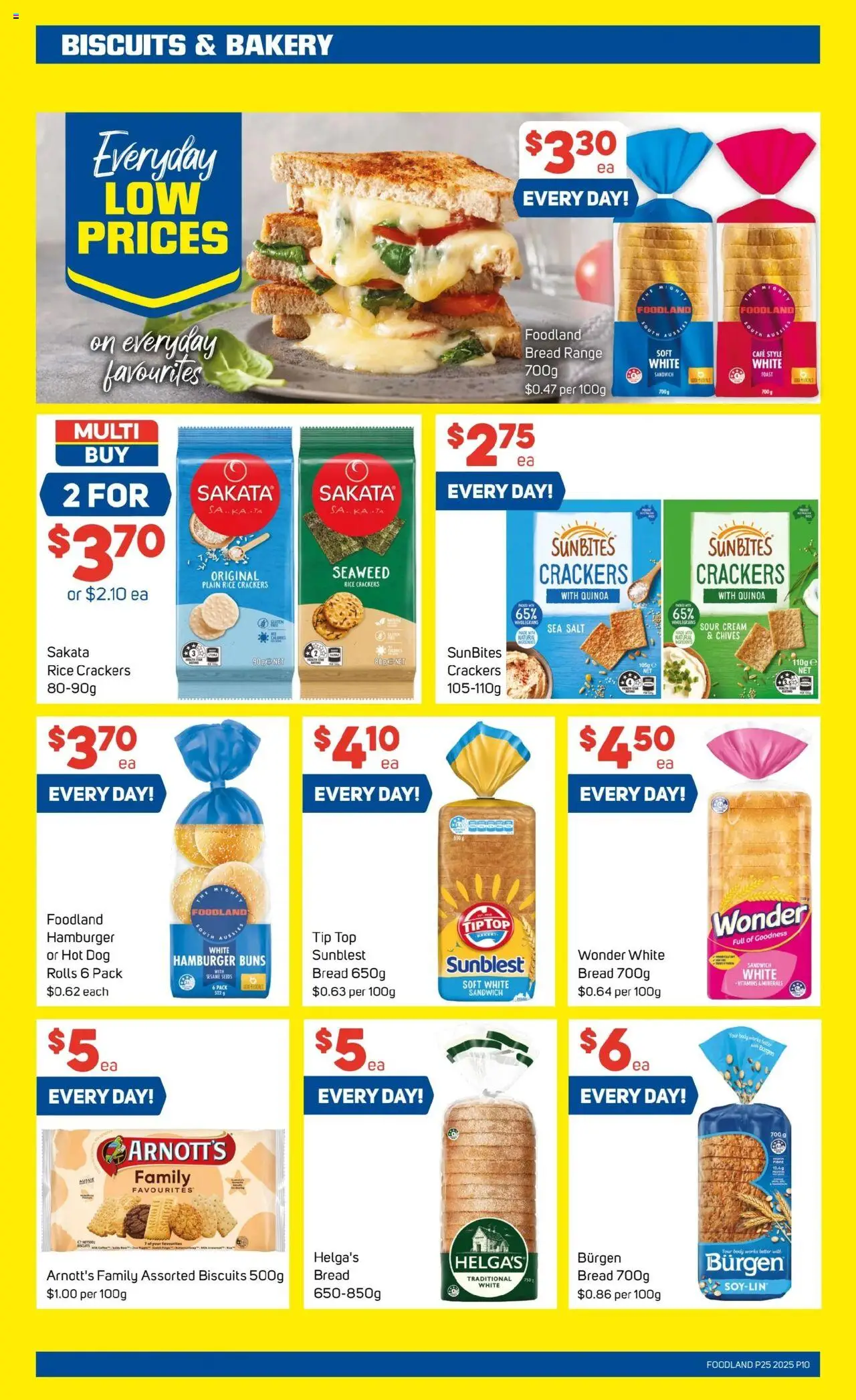 Foodland catalogue - valid from 18.06.2025 | Page: 10 | Products: Bread, Biscuits, Salt, Bakery