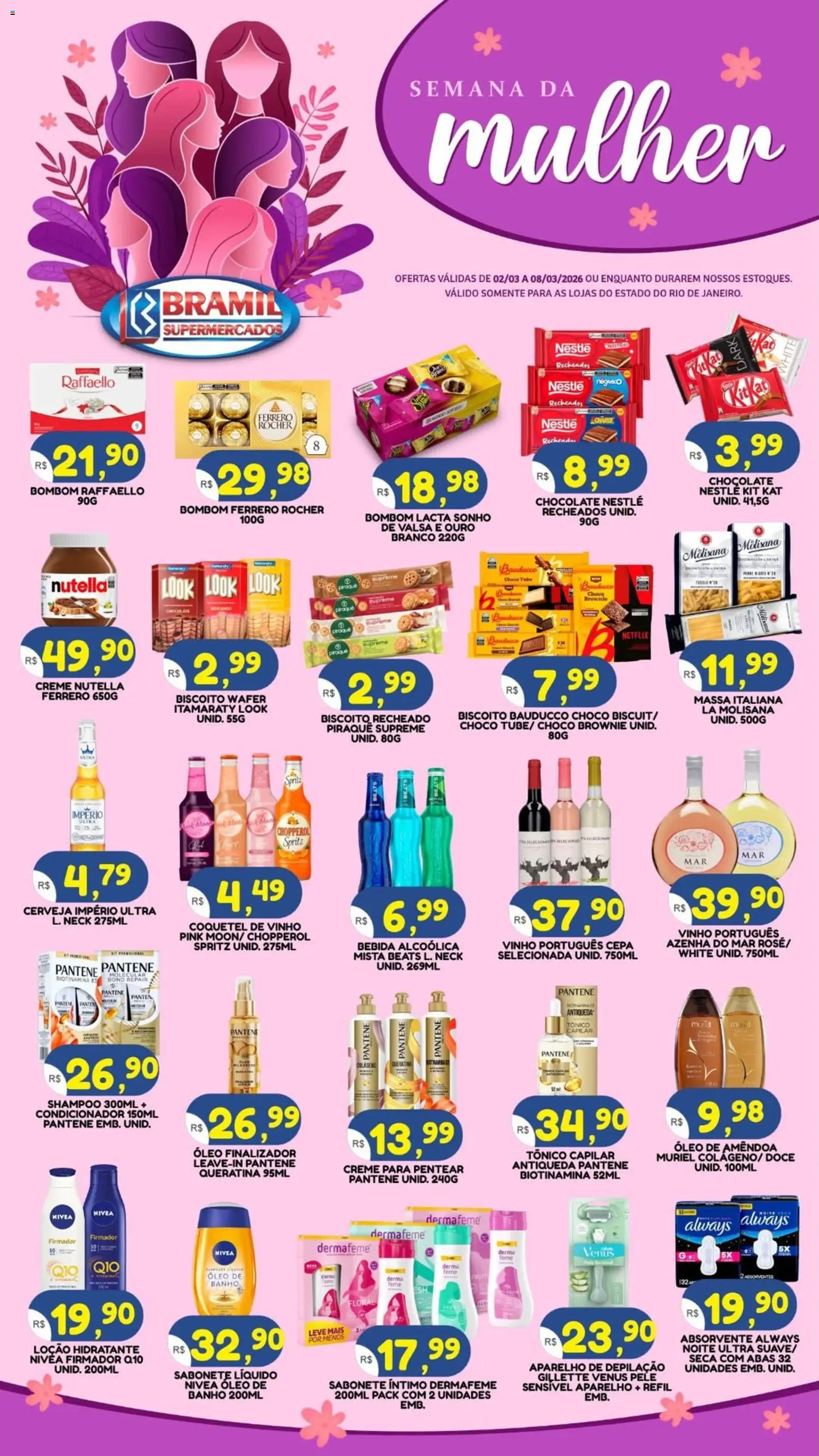 Bramil Supermercados Folheto - válido de 02.03.2026 | Página: 1 | Produtos: Condicionador, Chocolate, Vinho, Biscoito recheado