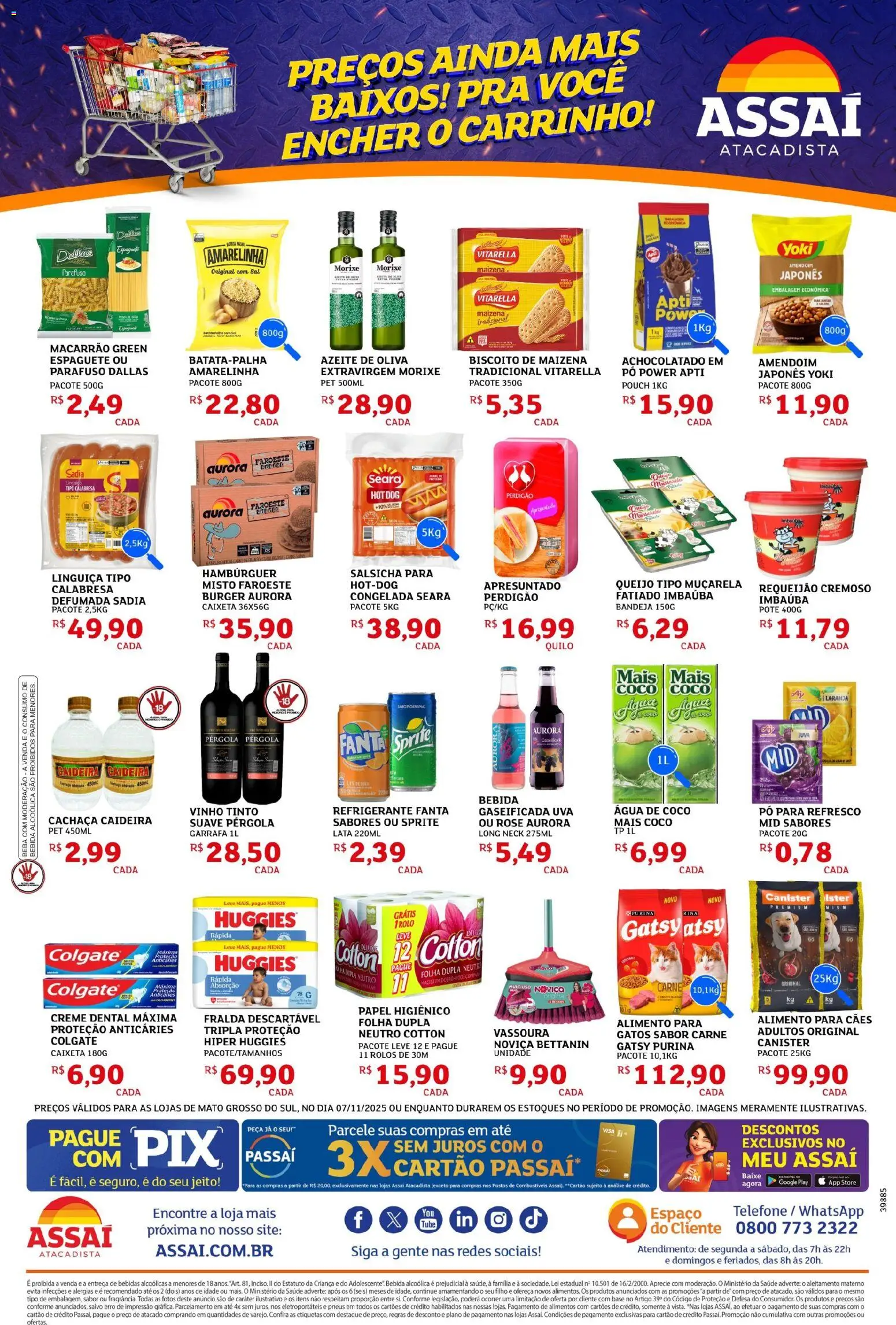 Assaí Atacadista Folheto - válido de 07.11.2025 | Página: 2 | Produtos: Espaguete, Rolo, Creme dental, Azeite