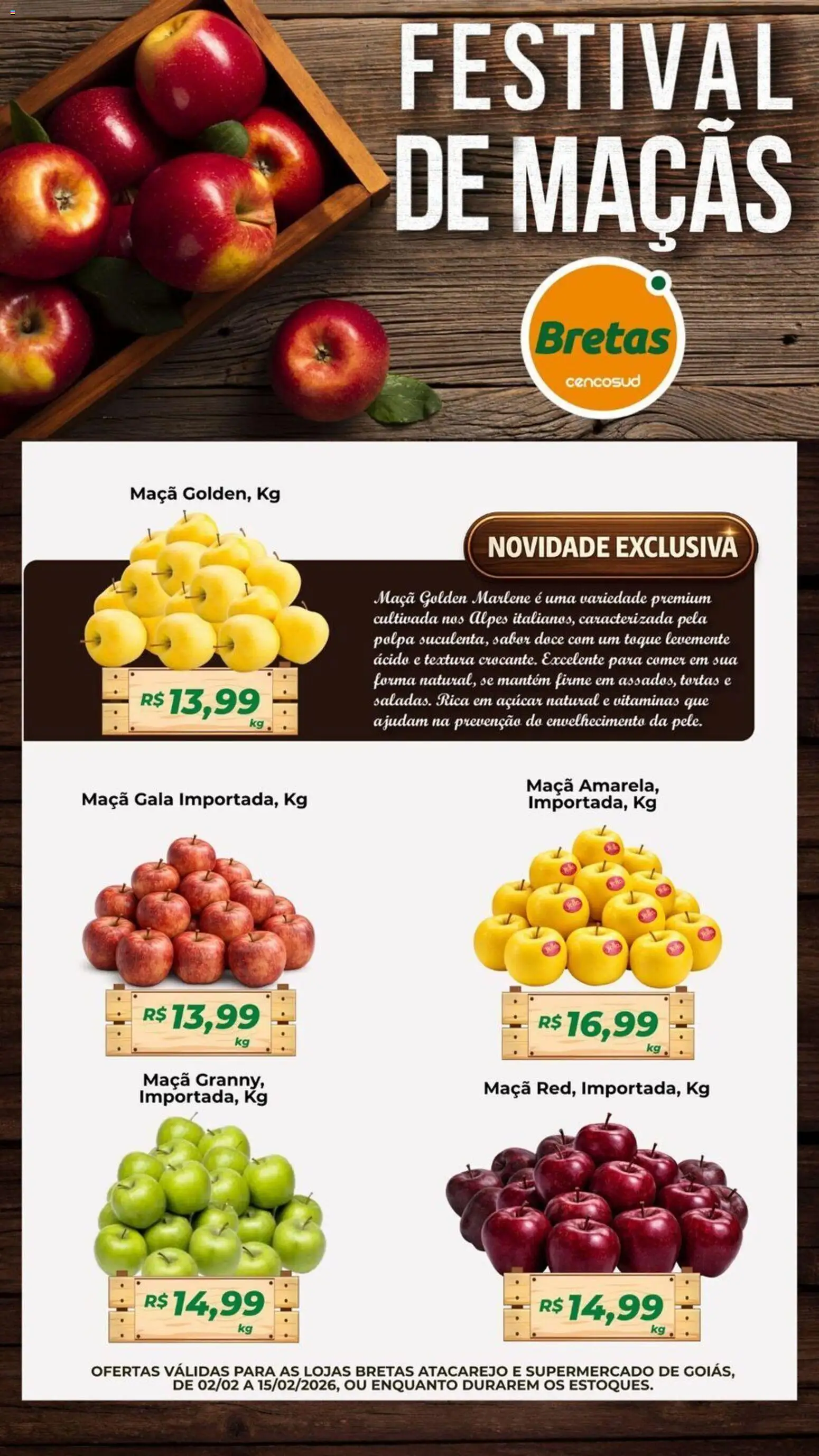 Bretas Folheto - válido de 02.02.2026 | Página: 1 | Produtos: Maçãs, Açúcar