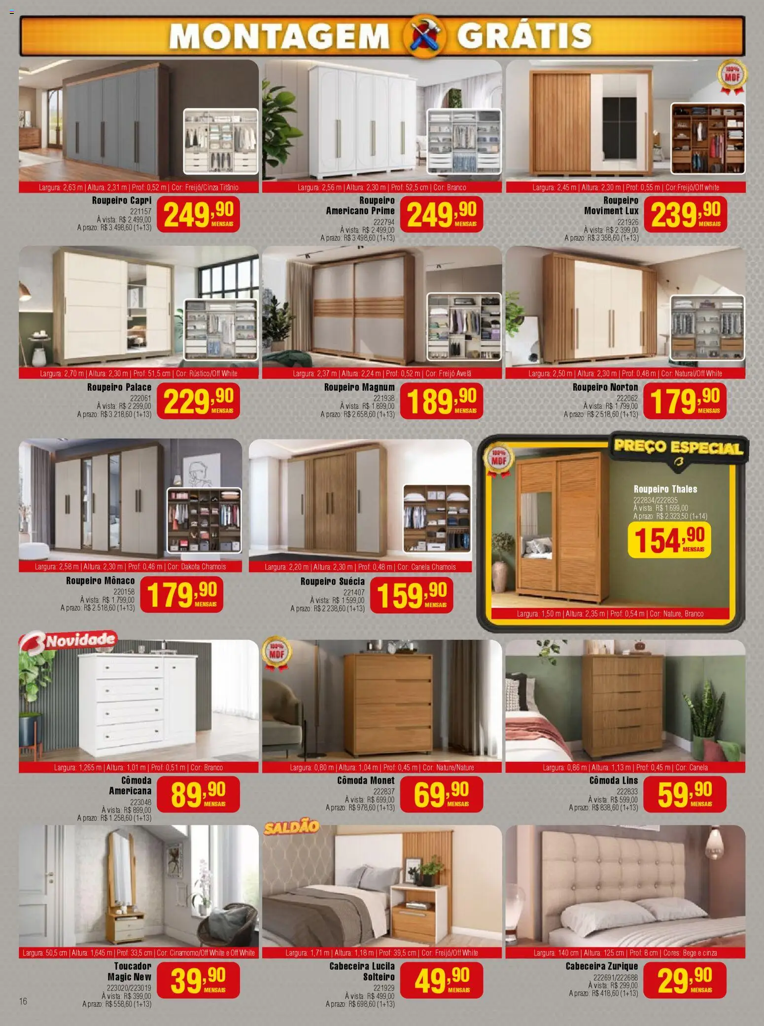 Berlanda Folheto - válido de 01.11.2025 | Página: 16 | Produtos: Cômoda, Canela, Avelã