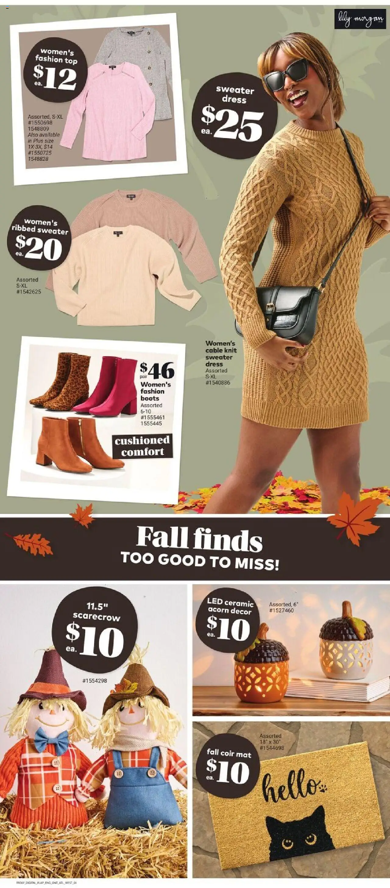 Giant Tiger flyer valid from 17.09.2025 | Page: 4 | Products: Boots, Dress, Cable, Sweater