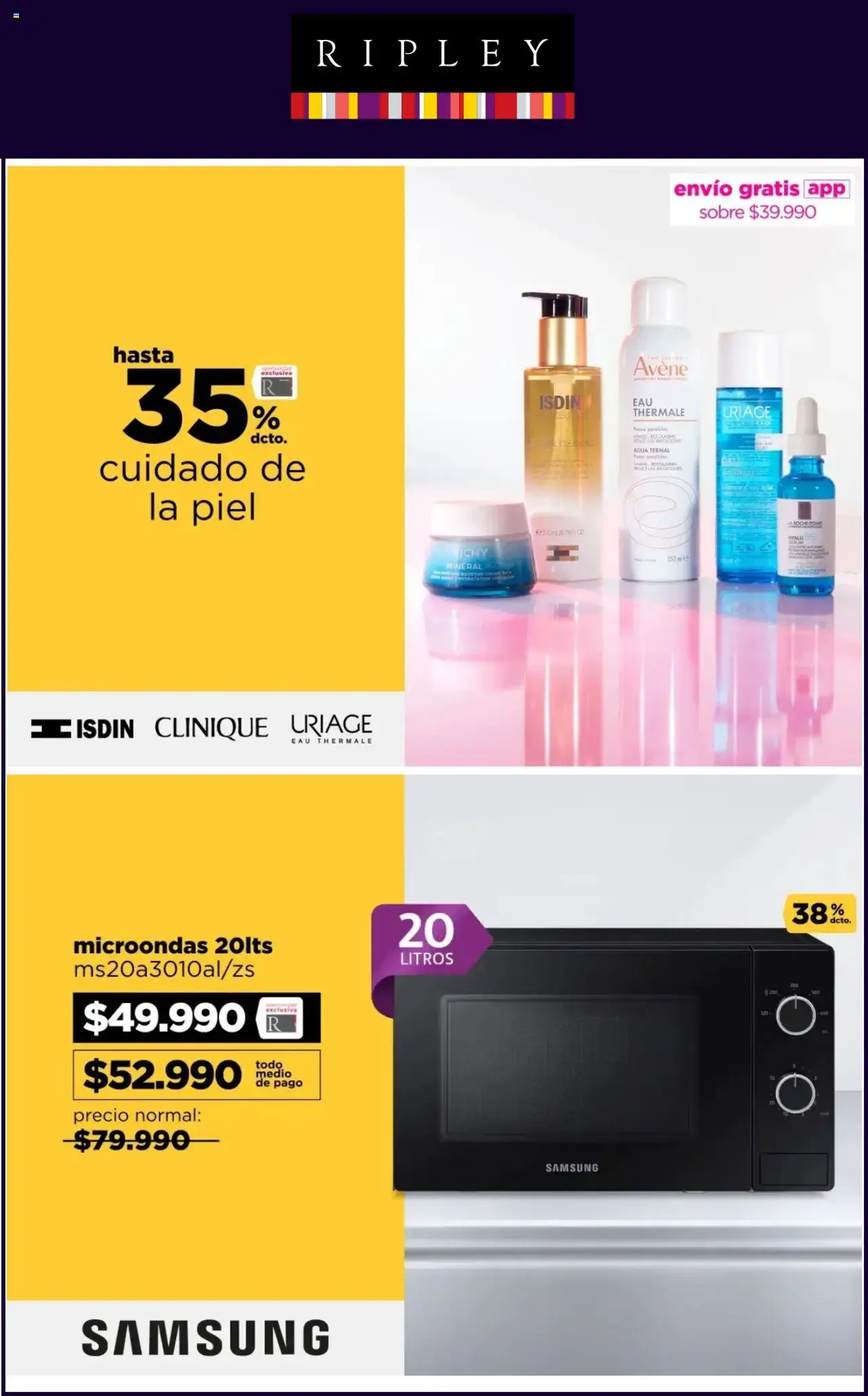 Ripley ofertas  │ válido desde el 18.08.2025 | Página: 8 | Productos: Agua, Microondas, Sobre, Serum