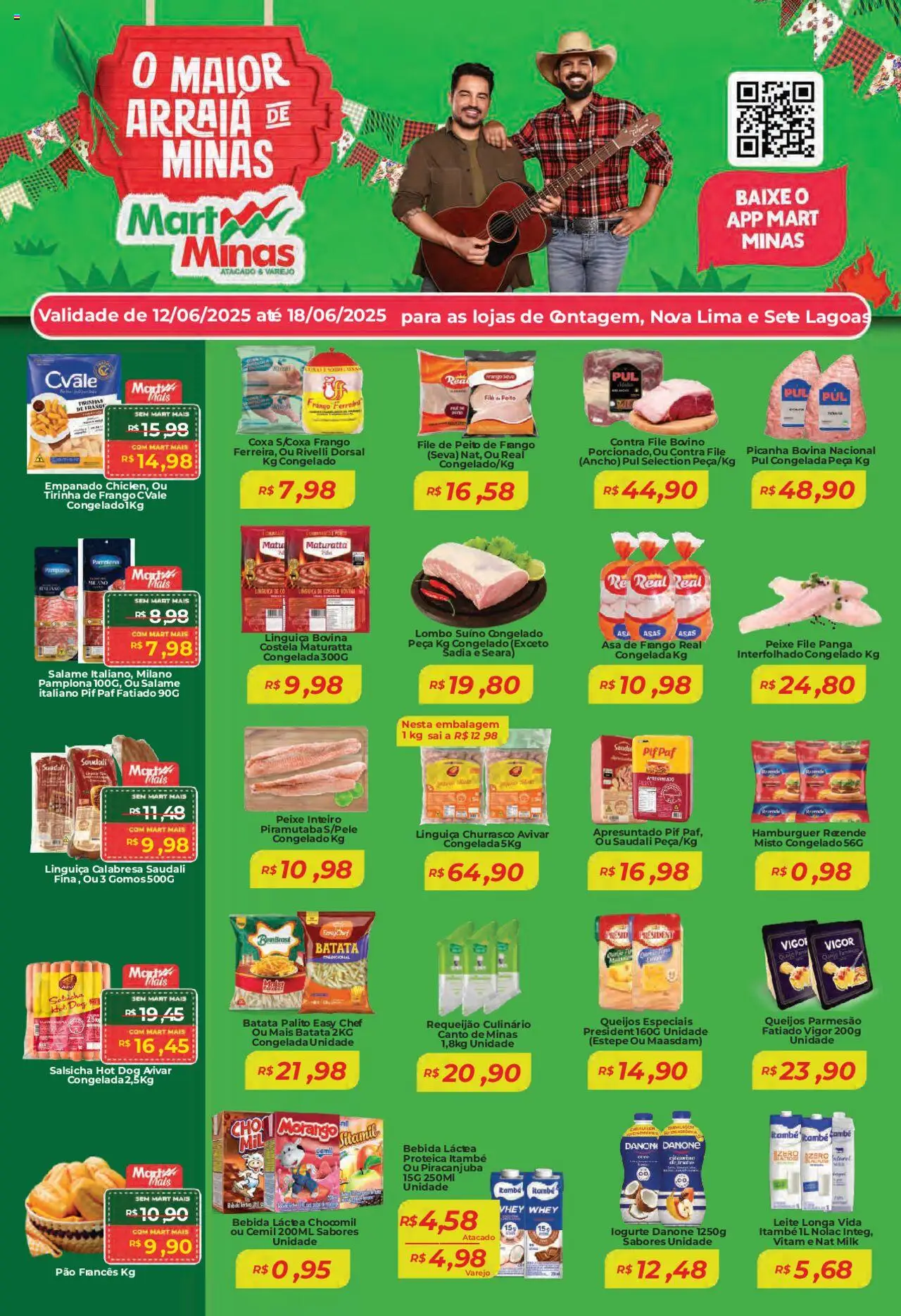 Mart Minas Folheto - válido de 12.06.2025 | Página: 1 | Produtos: Lombo, Pão, Peixe, Batata