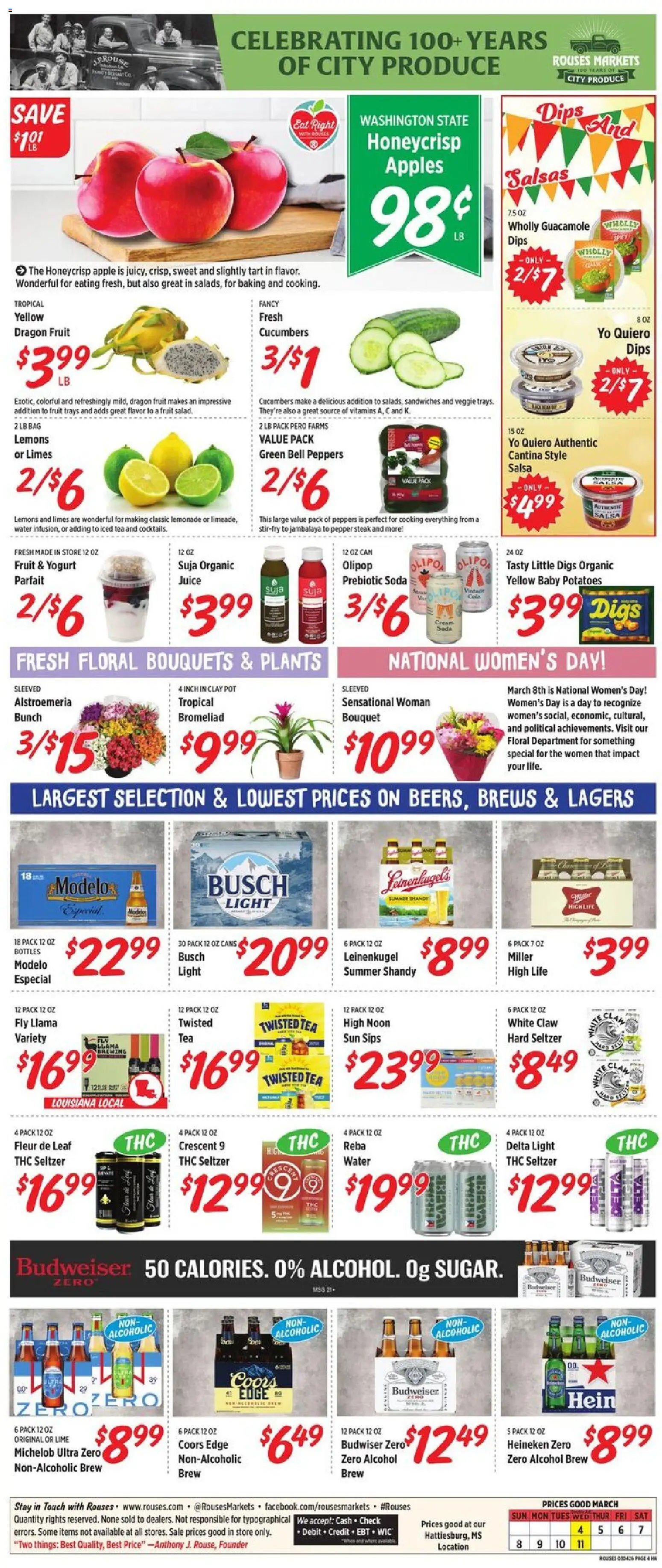 Rouses Weekly Ad - MS - valid from 04.03.2026 | Page: 8 | Products: Peppers, Cucumbers, Water, Bag