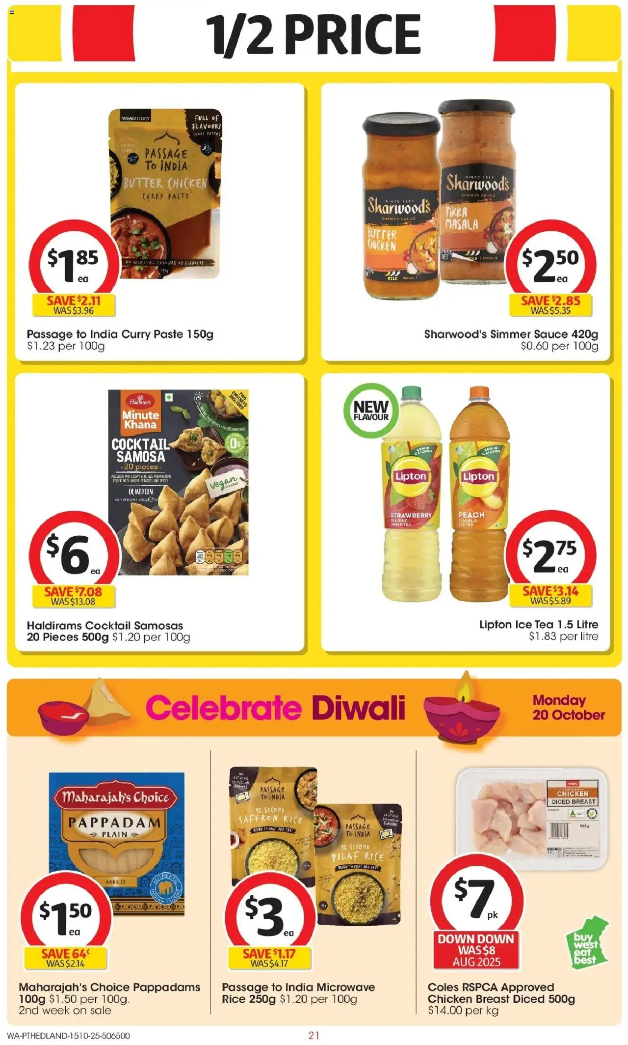 Coles catalogue - valid from 15.10.2025 | Page: 21 | Products: Butter, Chicken, Peach, Microwave