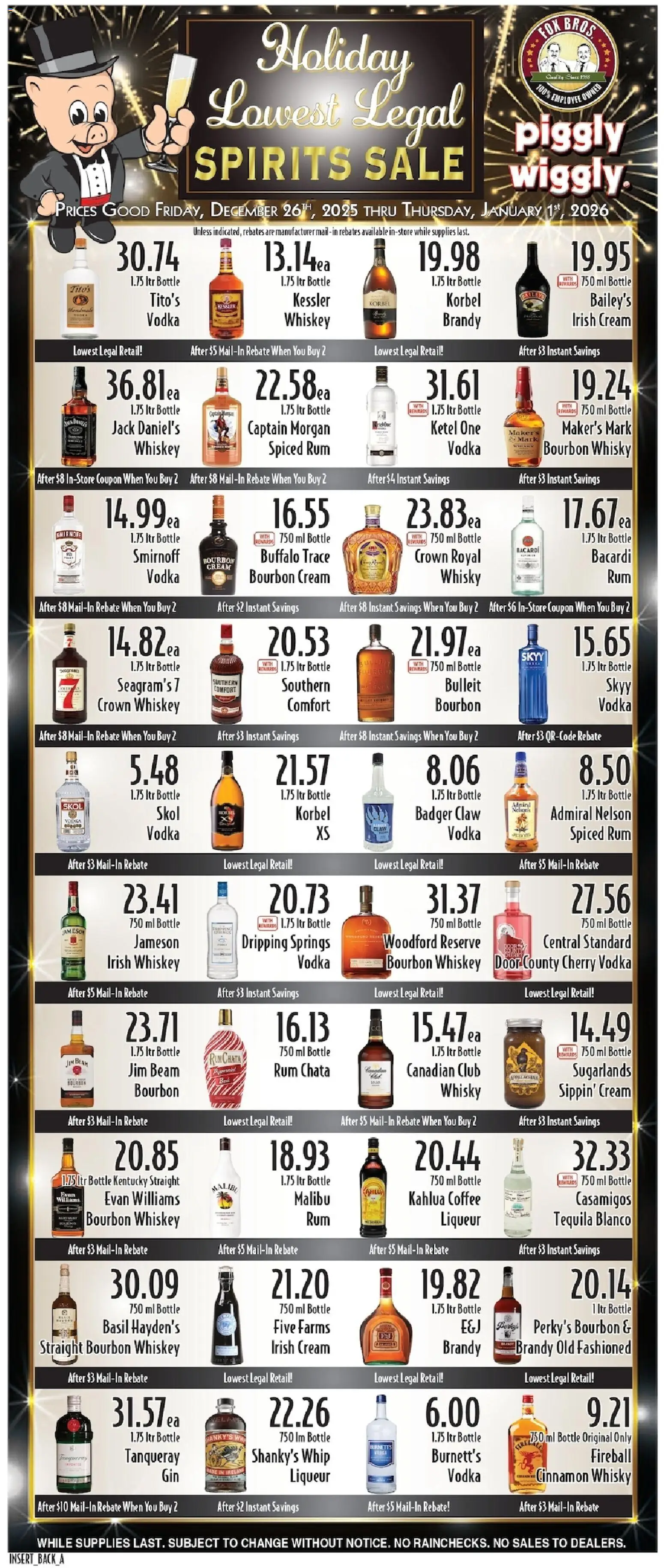 Piggly Wiggly Weekly Ad - valid from 26.12.2025 | Page: 3 | Products: Coffee, Bourbon, Cream, Whiskey