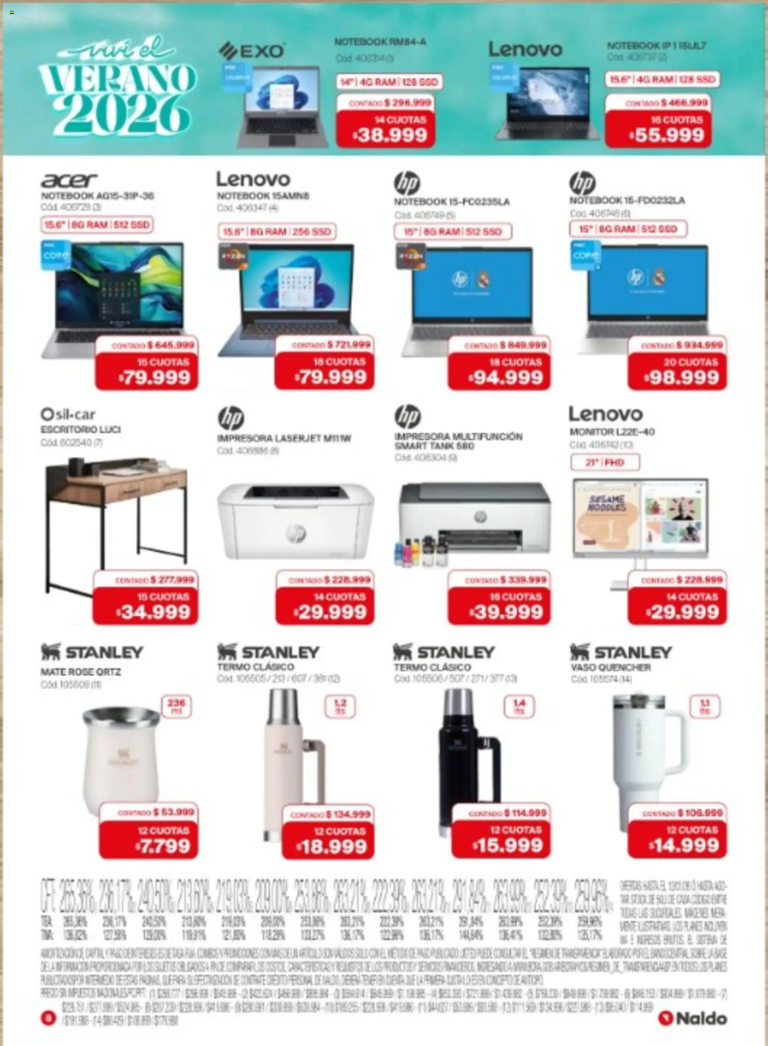Naldo catálogo │ válido desde el 02.01.2026 | Página: 8 | Productos: Monitor, Mate, Termo, Notebook