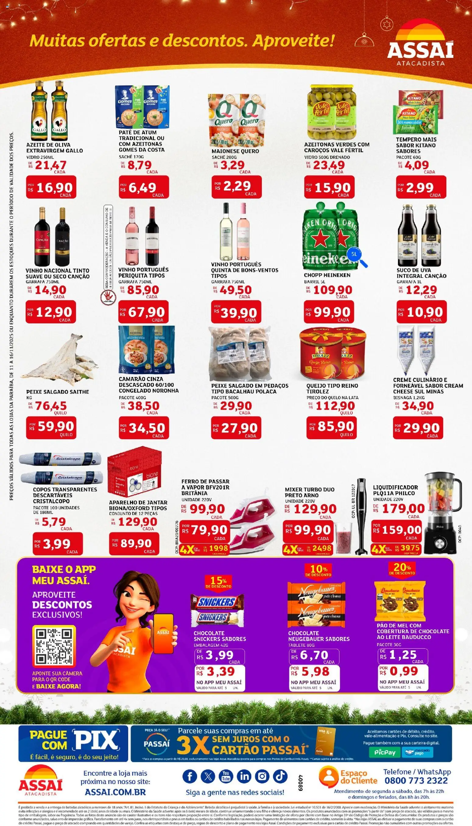 Assaí Atacadista Folheto - válido de 11.11.2025 | Página: 2 | Produtos: Azeitonas, Liquidificador, Creme, Azeite