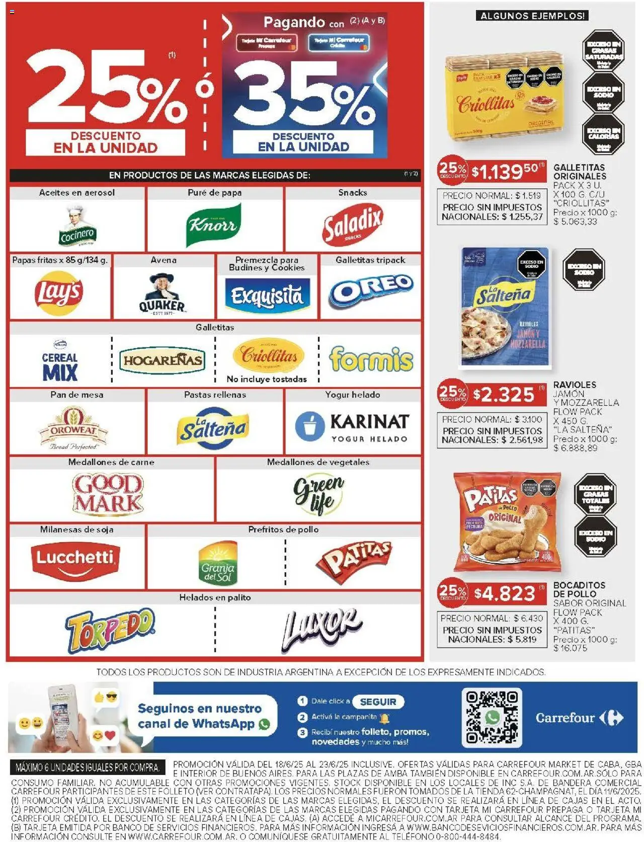 Carrefour Market catálogo │ válido desde el 18.06.2025 | Página: 7 | Productos: Helado, Galletitas, Mesa, Ravioles