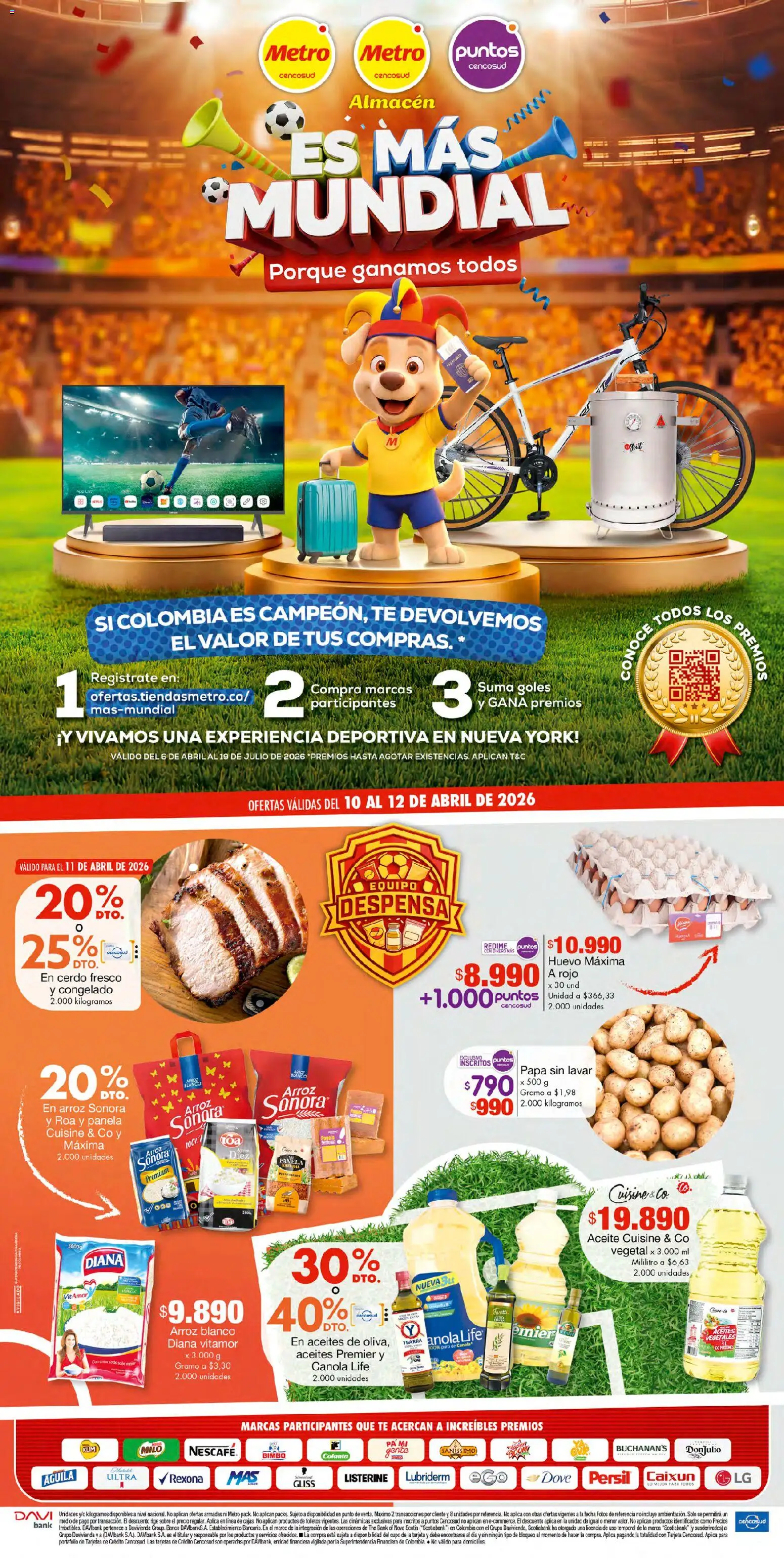 Metro revista - valida desde el 10.04.2026 | Página: 1 | Productos: Cerdo, Té, Huevo, Panela