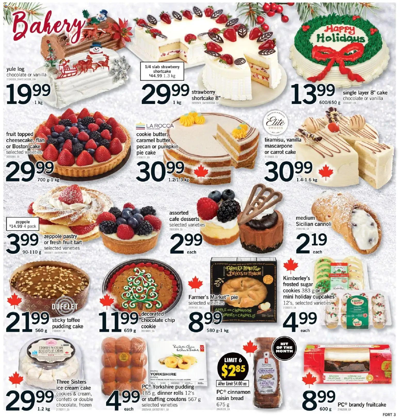 Fortinos flyer valid from 11.12.2025 | Page: 4 | Products: Carrot, Cream, Ice cream, Bread