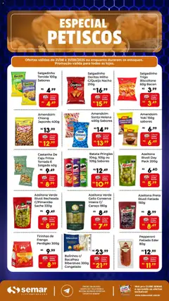 Semar Supermercado - Ofertas Petiscos - Pré-Visualização do folheto da loja Semar Supermercado, válido de 21.08.2025