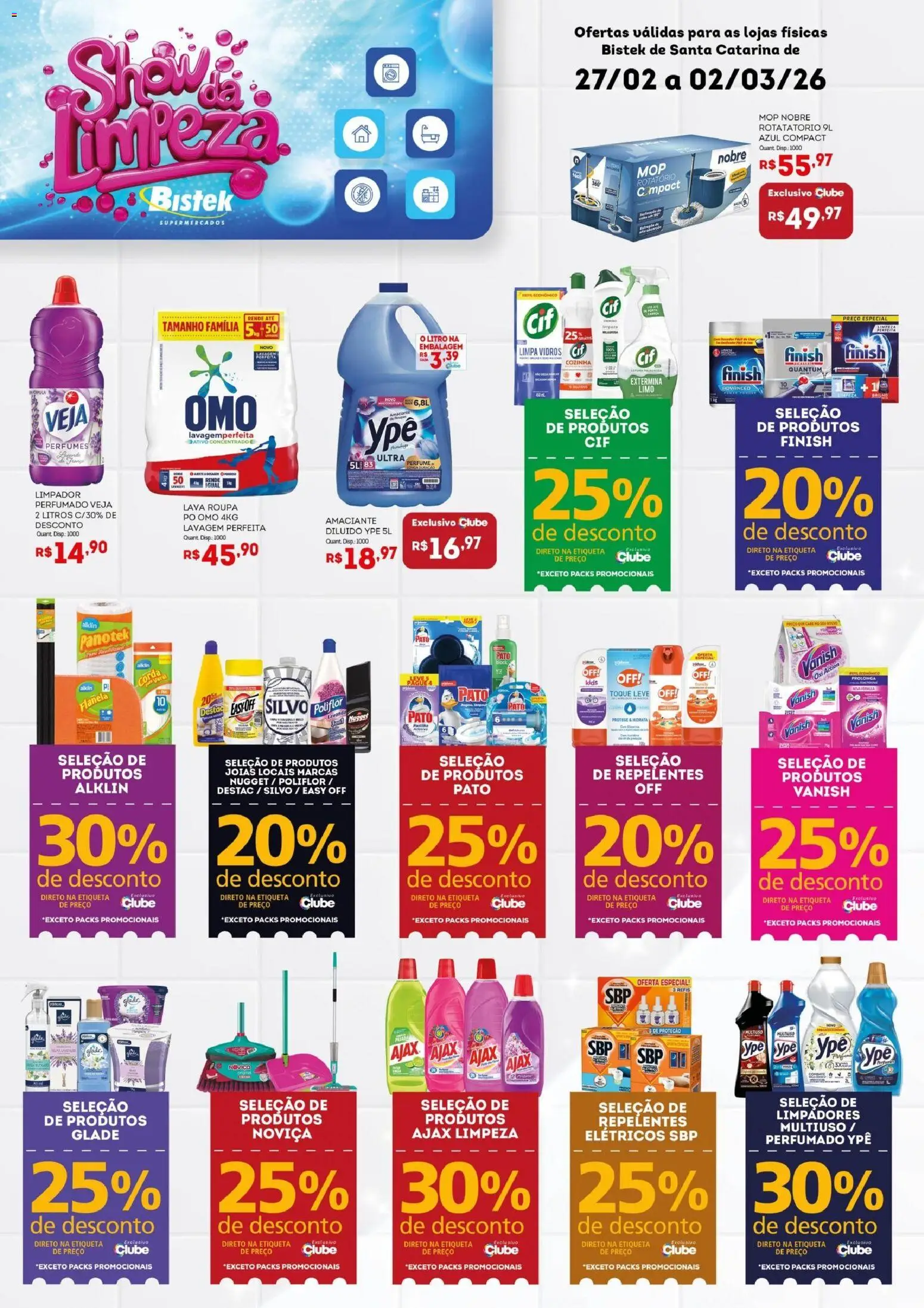 Bistek Supermercados Folheto - válido de 27.02.2026 | Página: 2 | Produtos: Mop, Limpa vidros, Vanish, Amaciante