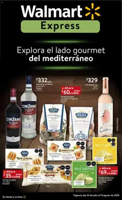 Vista previa de Walmart Express Folleto Feria Mediterránea, nuevo folleto de la tienda, válido en México a partir del 24.07.2025