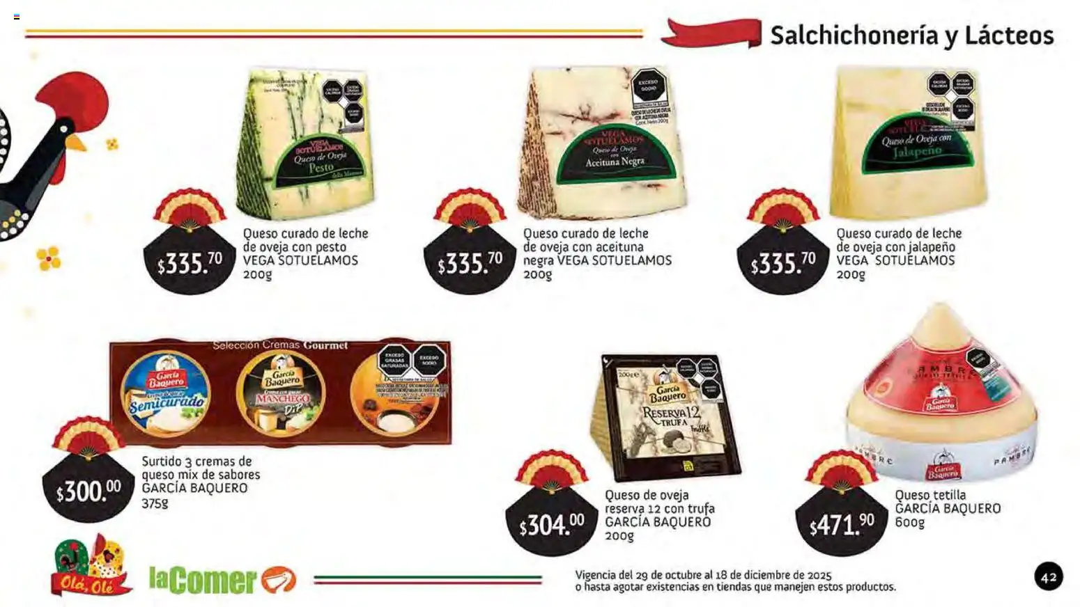 Nuevas ofertas de La Comer válidas en toda la República Mexicana desde el 29.10.2025. ¡Encuentra las mejores ofertas en La Comer folleto Olá, Olé! | Página: 42 | Productos: Leche, Queso