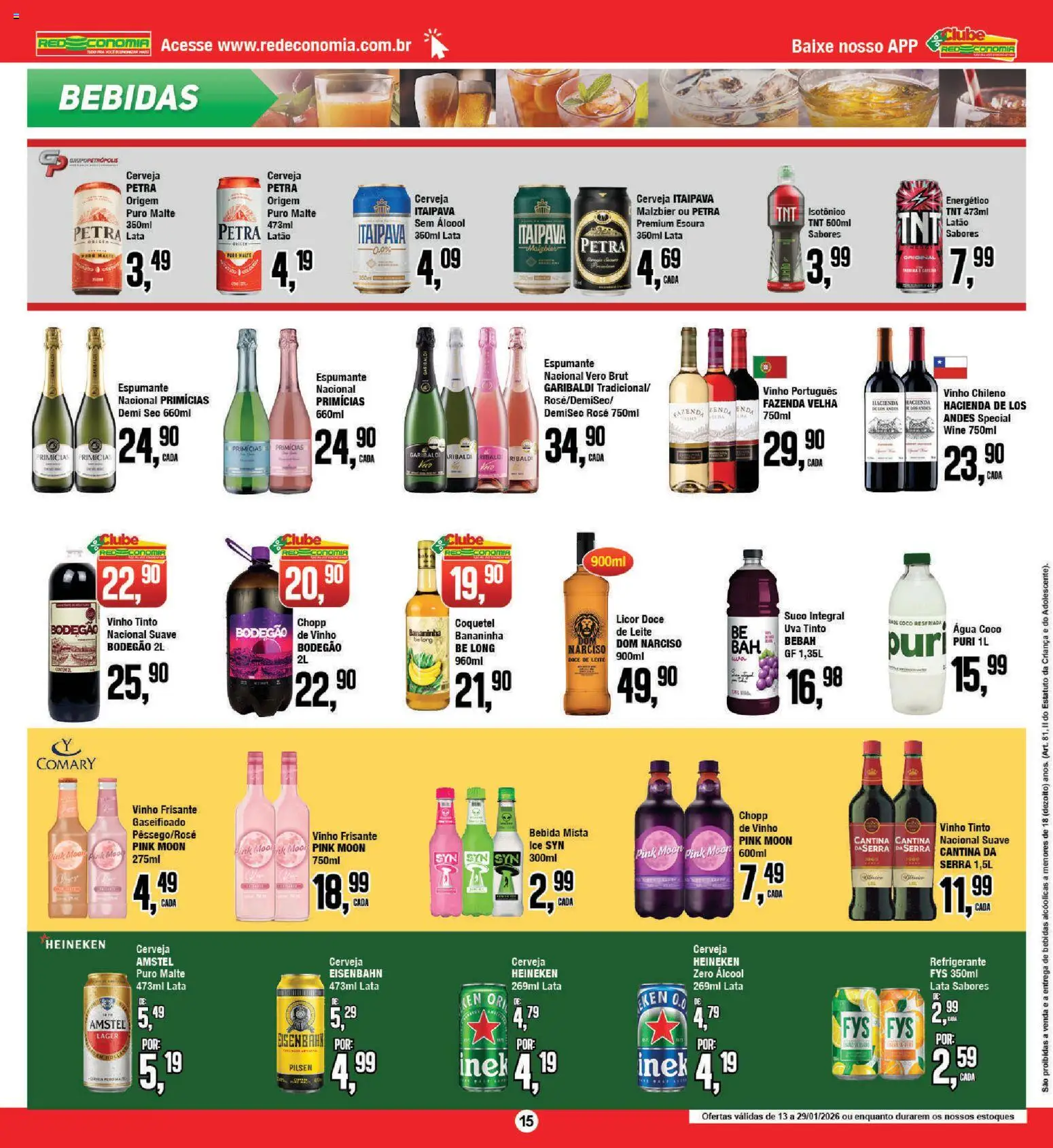 RedEconomia Folheto - válido de 12.01.2026 | Página: 15 | Produtos: Energético, Espumante, Heineken, Refrigerante