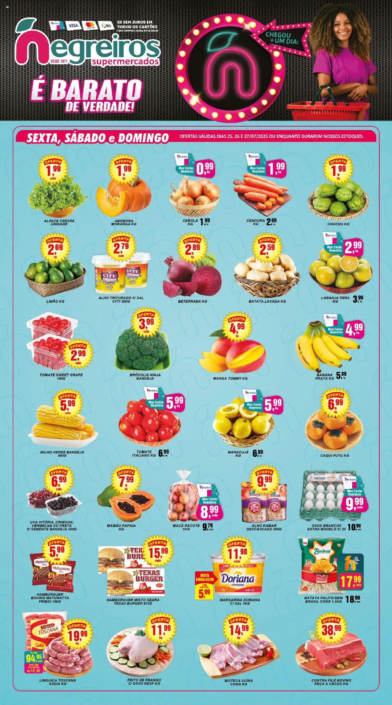 Negreiros Folheto - válido de 25.07.2025 | Página: 1 | Produtos: Chuchu, Abóbora, Batata, Sal