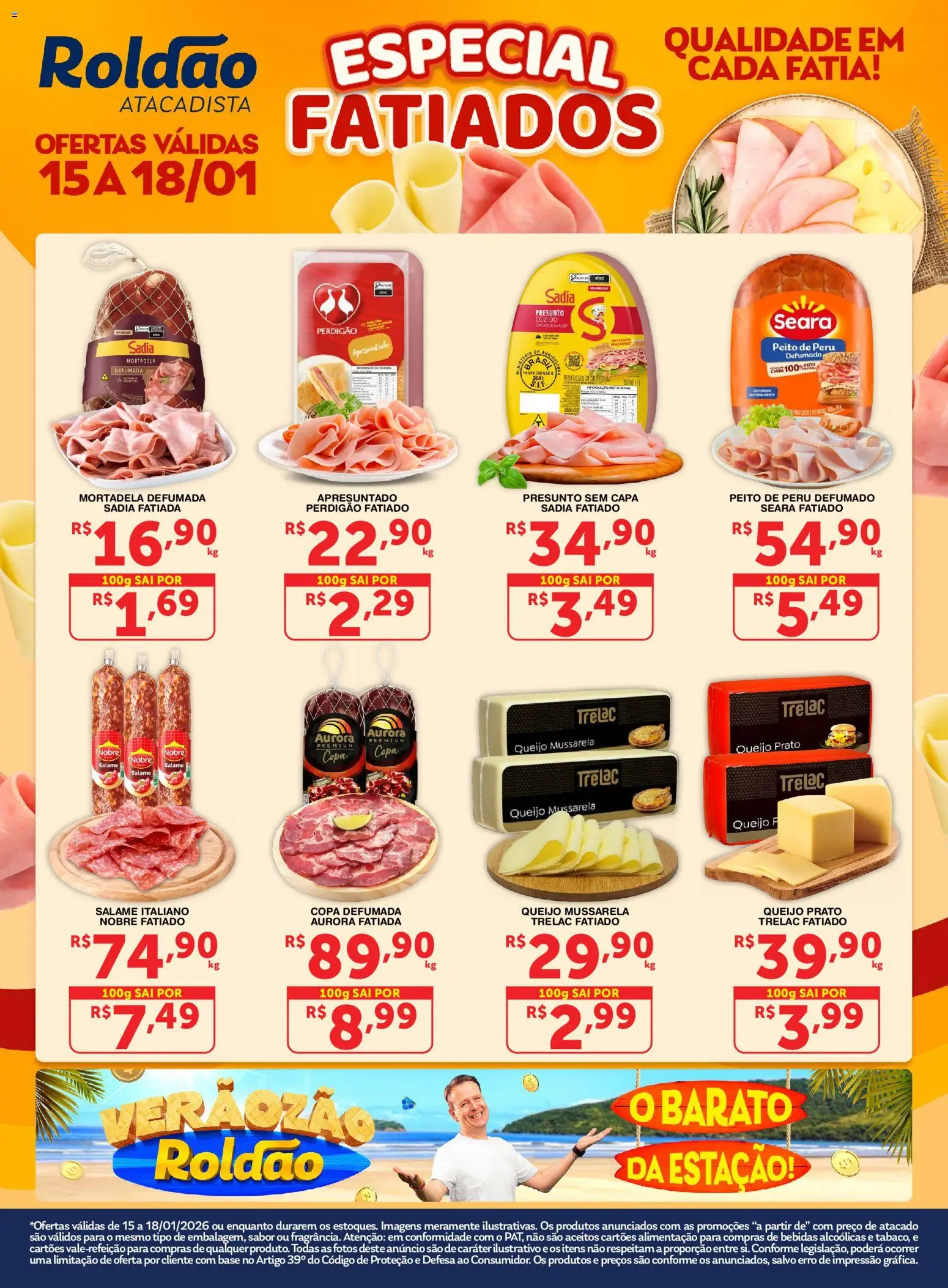 Roldão Folheto - válido de 15.01.2026 | Página: 1 | Produtos: Queijo, Salame, Presunto, Mortadela