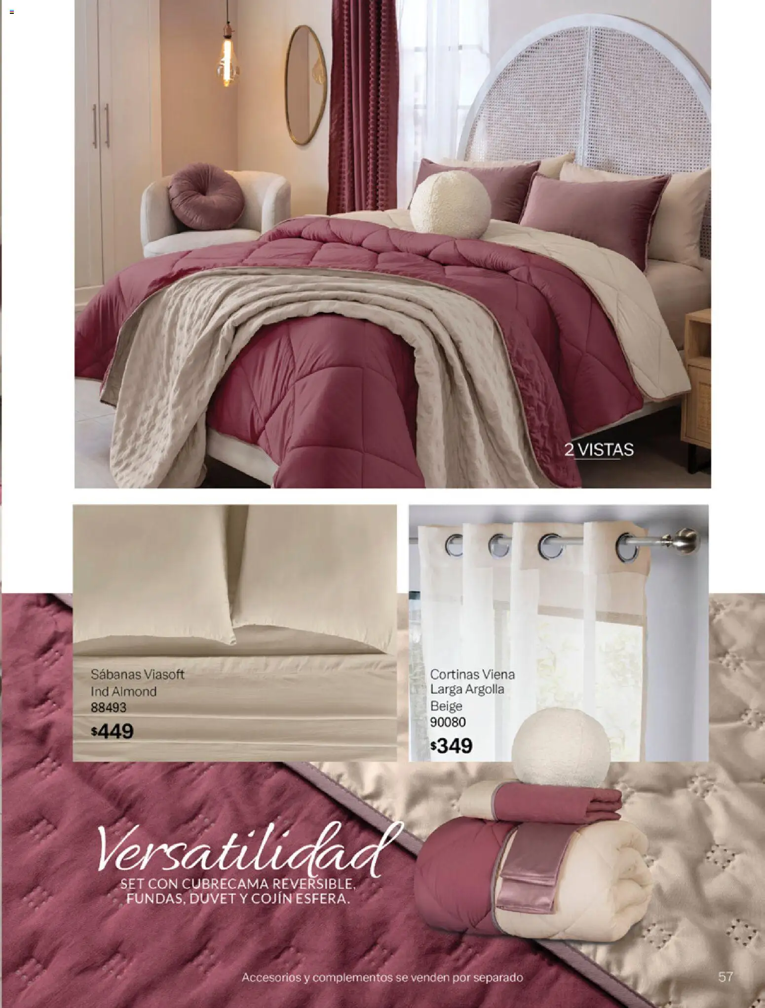 Nuevas ofertas de Vianney válidas en toda la República Mexicana desde el 06.03.2026. ¡Encuentra las mejores ofertas en Vianney catálogo Tu hogar, nuestra pasión! | Página: 59 | Productos: Sabanas, Cortinas