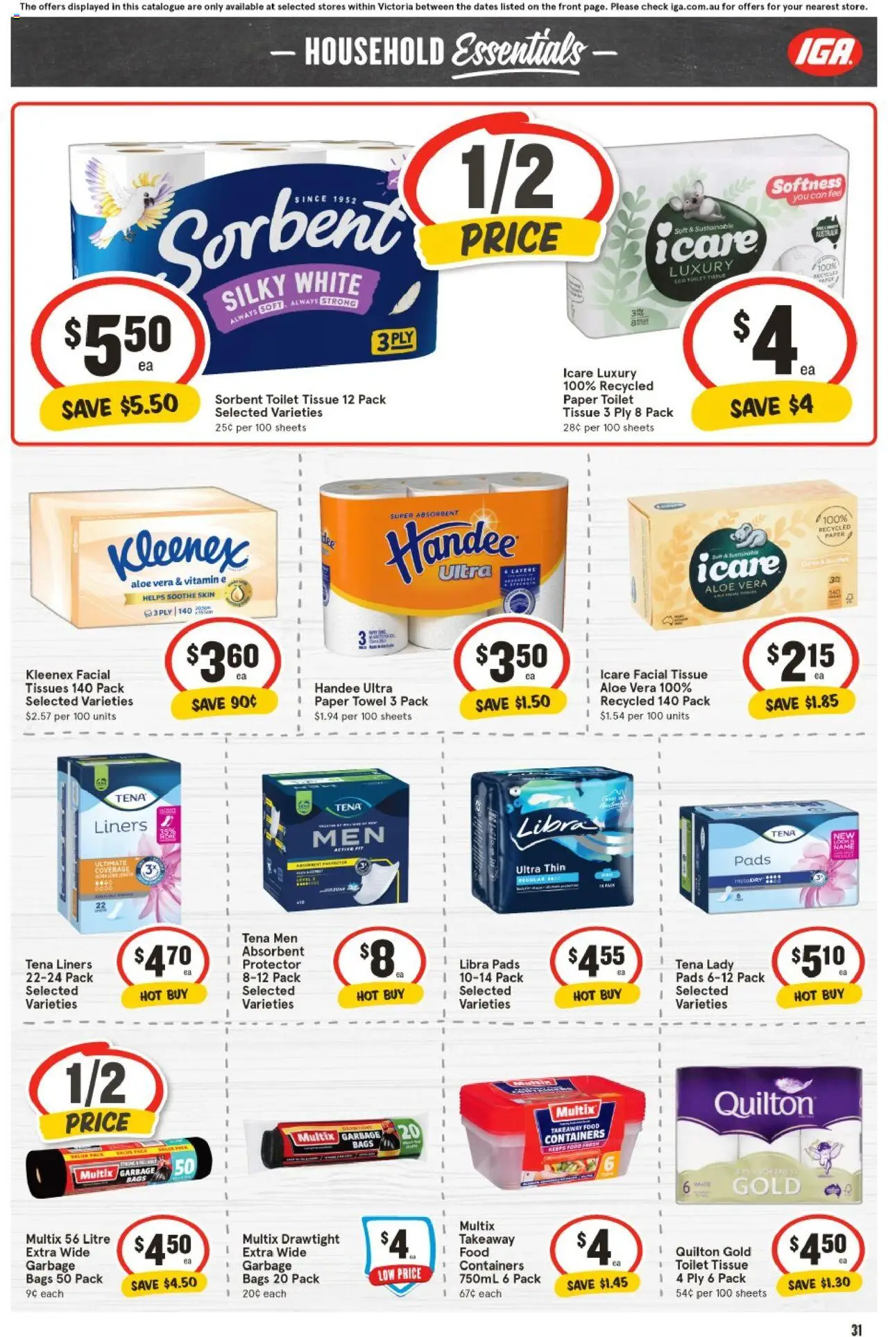 IGA catalogue - valid from 27.08.2025 | Page: 32 | Products: Household, Sustainable, Tissues, Vitamin