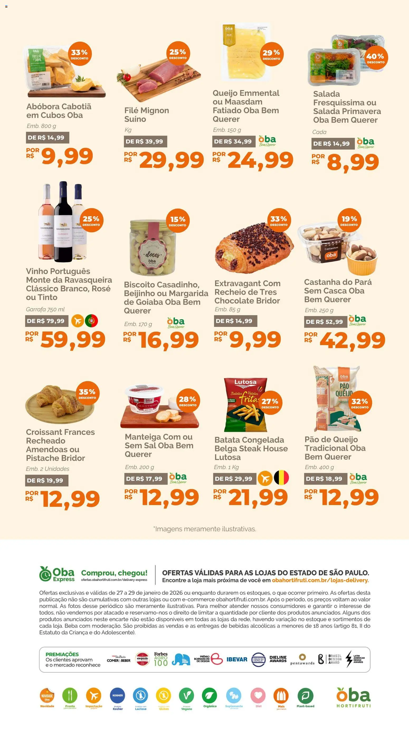 Oba Hortifruti Folheto - válido de 27.01.2026 | Página: 7 | Produtos: Pistache, Abóbora, Doces, Amêndoas