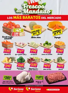 Vista previa de Soriana - Frescos del Mandado Mercado: Ags, Nay, Jal, Qro, Col, Mich, Gto, Hgo, Tlax, Mor, Pue, Gro, Oax, Edo. de Mex, CDMX, Zac y, nuevo folleto de la tienda, válido en México a partir del 20.01.2026