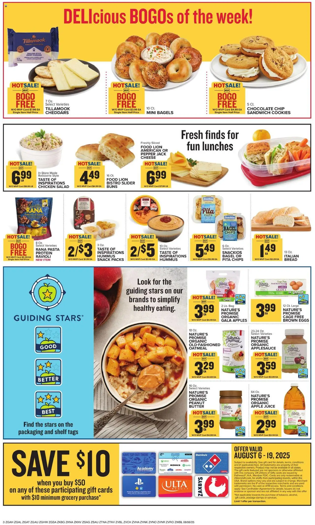 Food Lion Weekly - VA - valid from 06.08.2025 | Page: 3 | Products: Cheese, Pasta, Cookies, Xbox