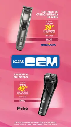 Lojas Cem - Ofertas atuais - Pré-Visualização do folheto da loja Lojas Cem, válido de 01.04.2026 | Página: 127 | Produtos: Barbeador, Carne, Cortador