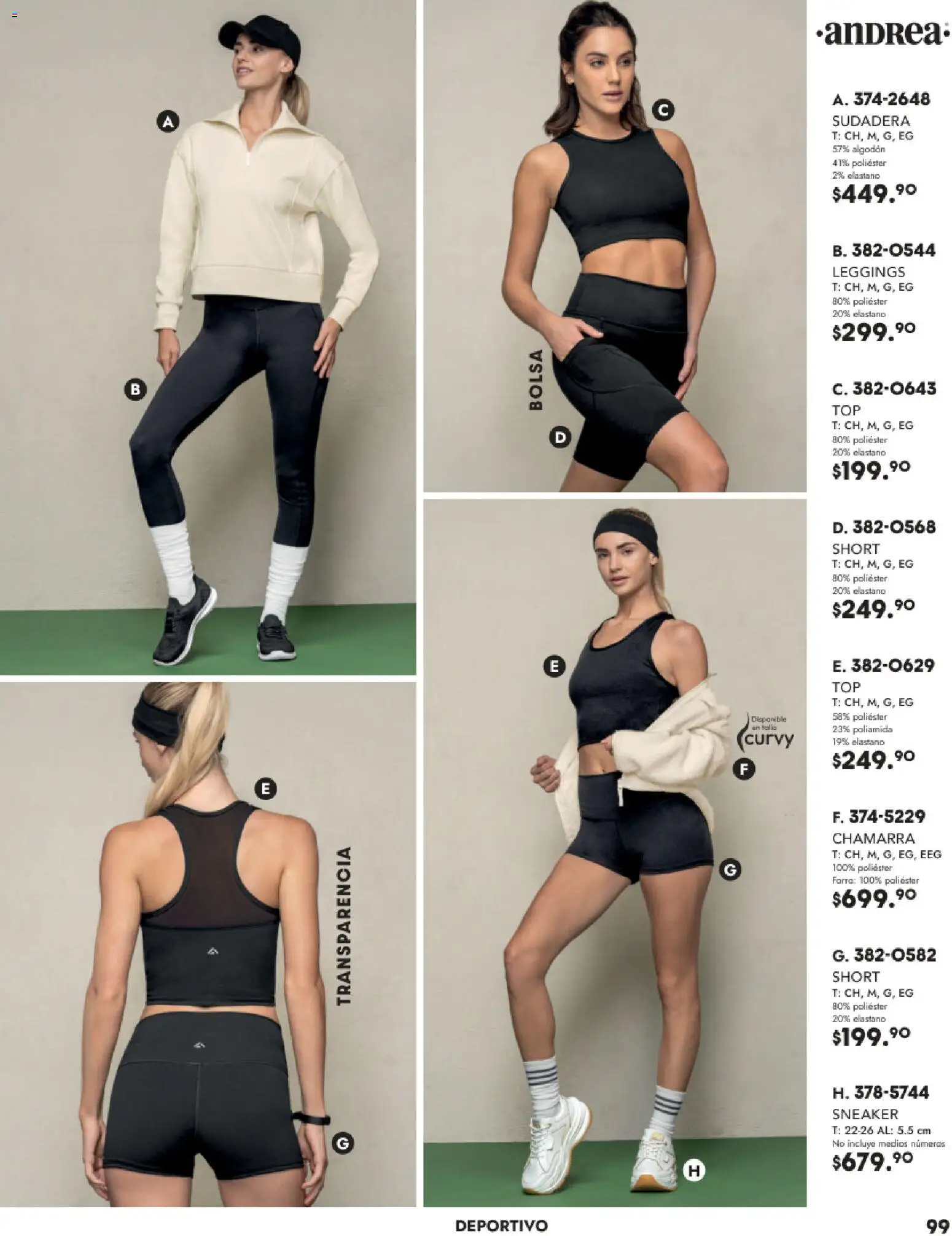 Nuevas ofertas de Andrea válidas en toda la República Mexicana desde el 26.11.2025. ¡Encuentra las mejores ofertas en Andrea catálogo Vestir! | Página: 99 | Productos: Leggings, Chamarra, Algodón, Sudadera