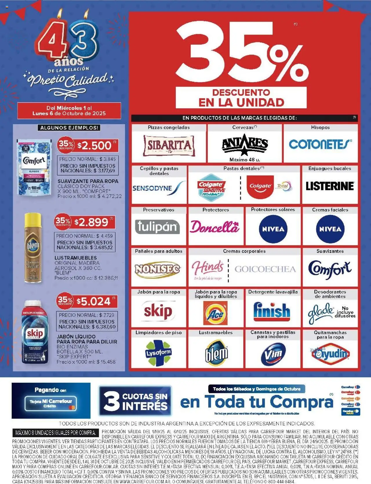 Carrefour - Ofertas - Catamarca │ válido desde el 01.10.2025 | Página: 43 | Productos: Teléfono, Detergente, Suavizante, Pañales