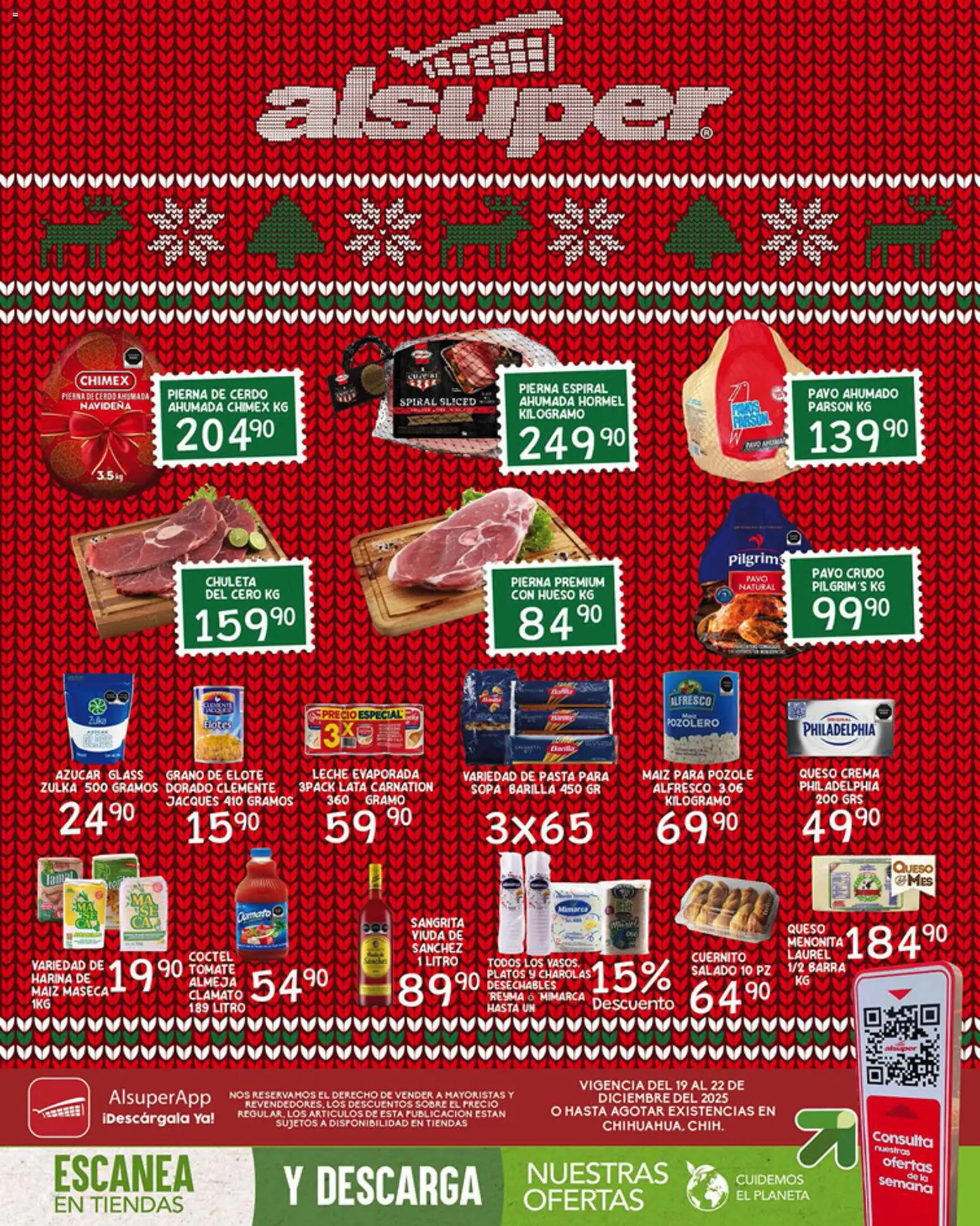 Nuevas ofertas de Alsuper válidas en toda la República Mexicana desde el 19.12.2025. ¡Encuentra las mejores ofertas en Alsuper folleto Chihuahua Capital! | Página: 1 | Productos: Harina, Sopa, Queso, Cerdo