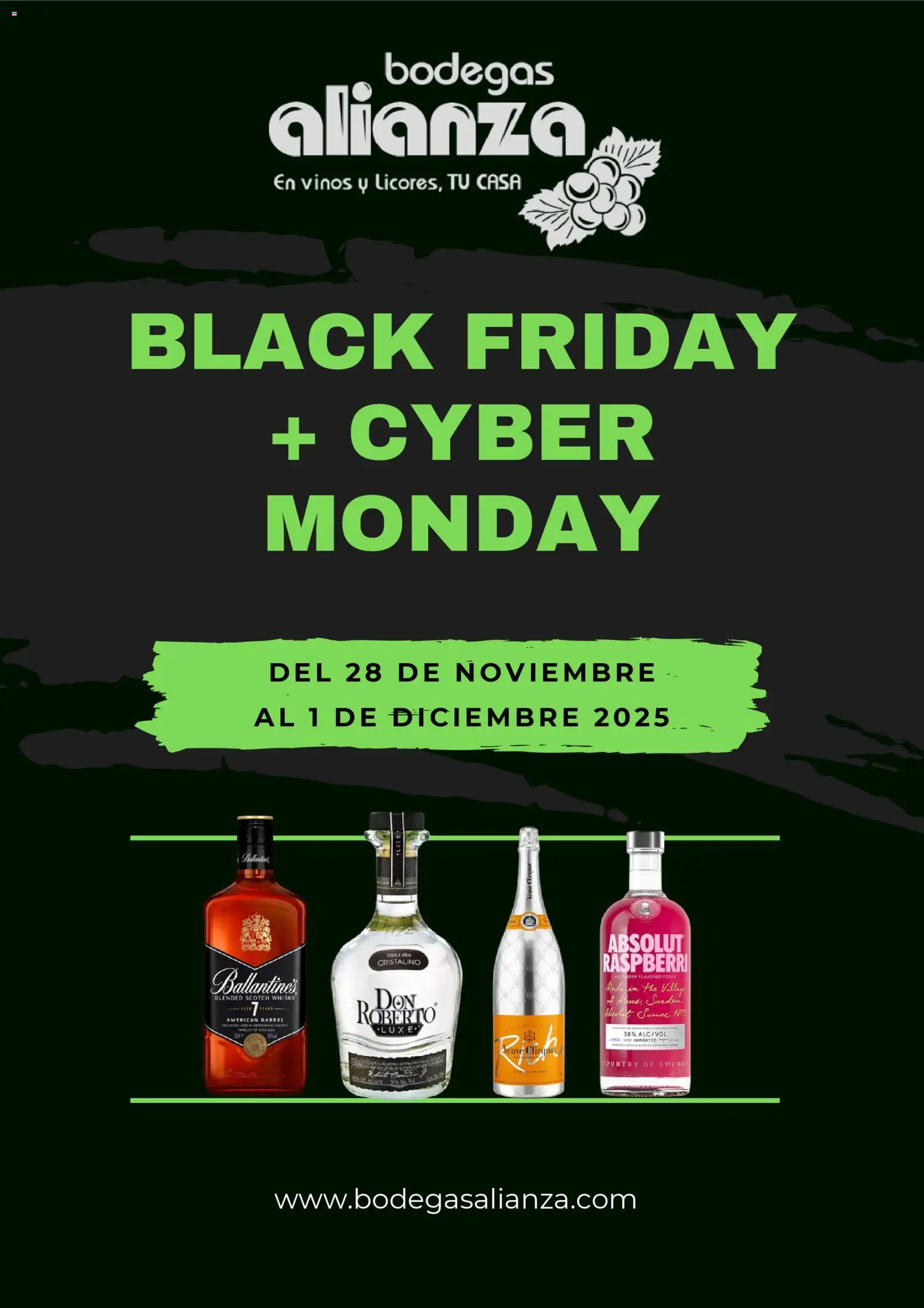 Nuevas ofertas de Bodegas Alianza válidas en toda la República Mexicana desde el 28.11.2025. ¡Encuentra las mejores ofertas en Bodegas Alianza Black Friday! | Página: 1 | Productos: Whisky