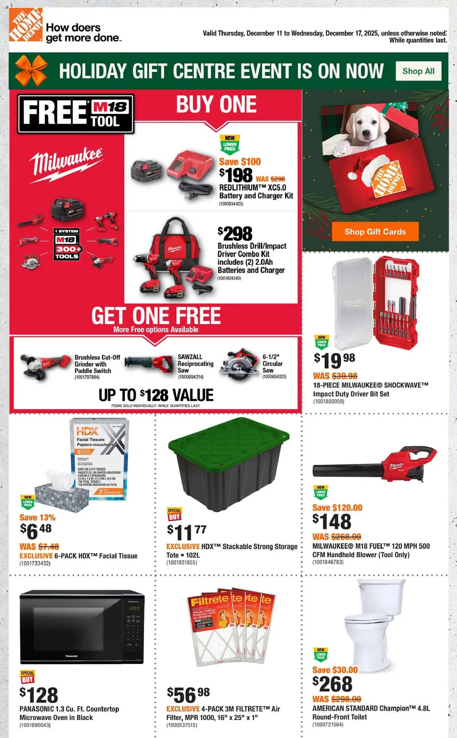 Home Depot flyer valid from 11.12.2025 | Page: 1 | Products: Oven, Microwave oven, Grinder, Battery