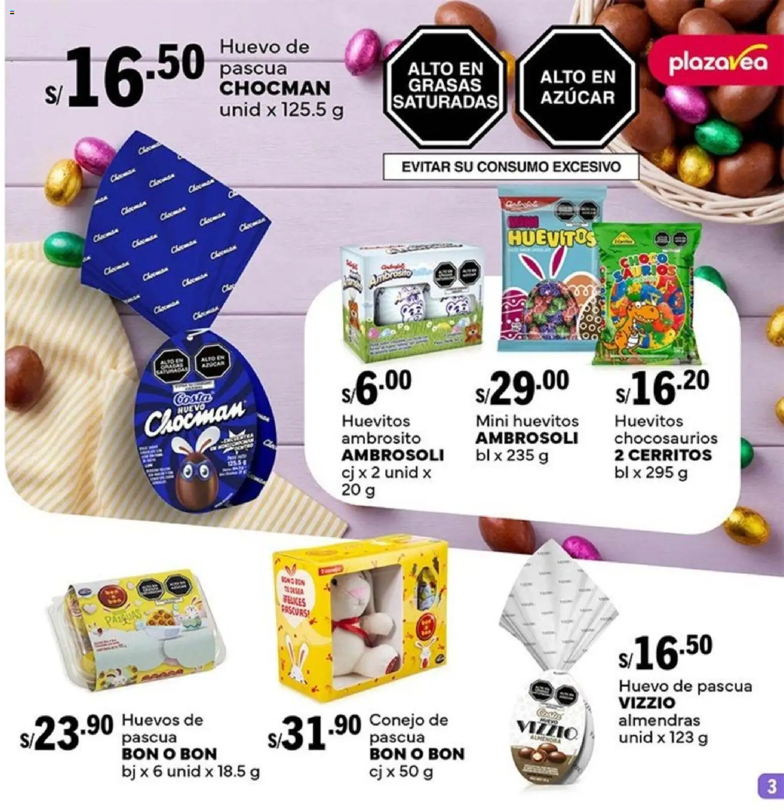 Catálogo Plaza Vea válido desde 23.03.2026 | Página: 3 | Productos: Huevos, Almendras
