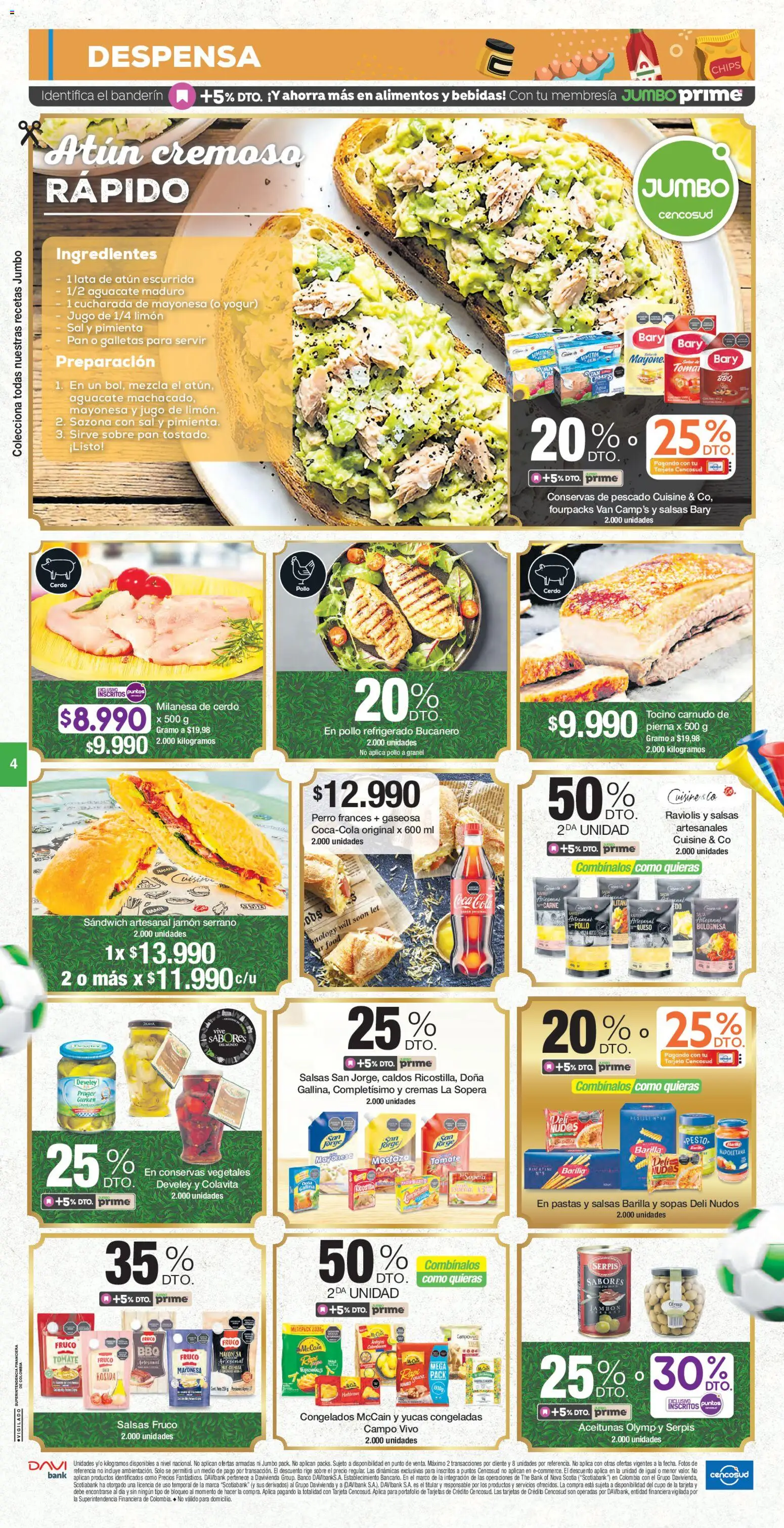 Jumbo revista - valida desde el 13.03.2026 | Página: 4 | Productos: Atún, Banco, Jamón serrano, Yogur
