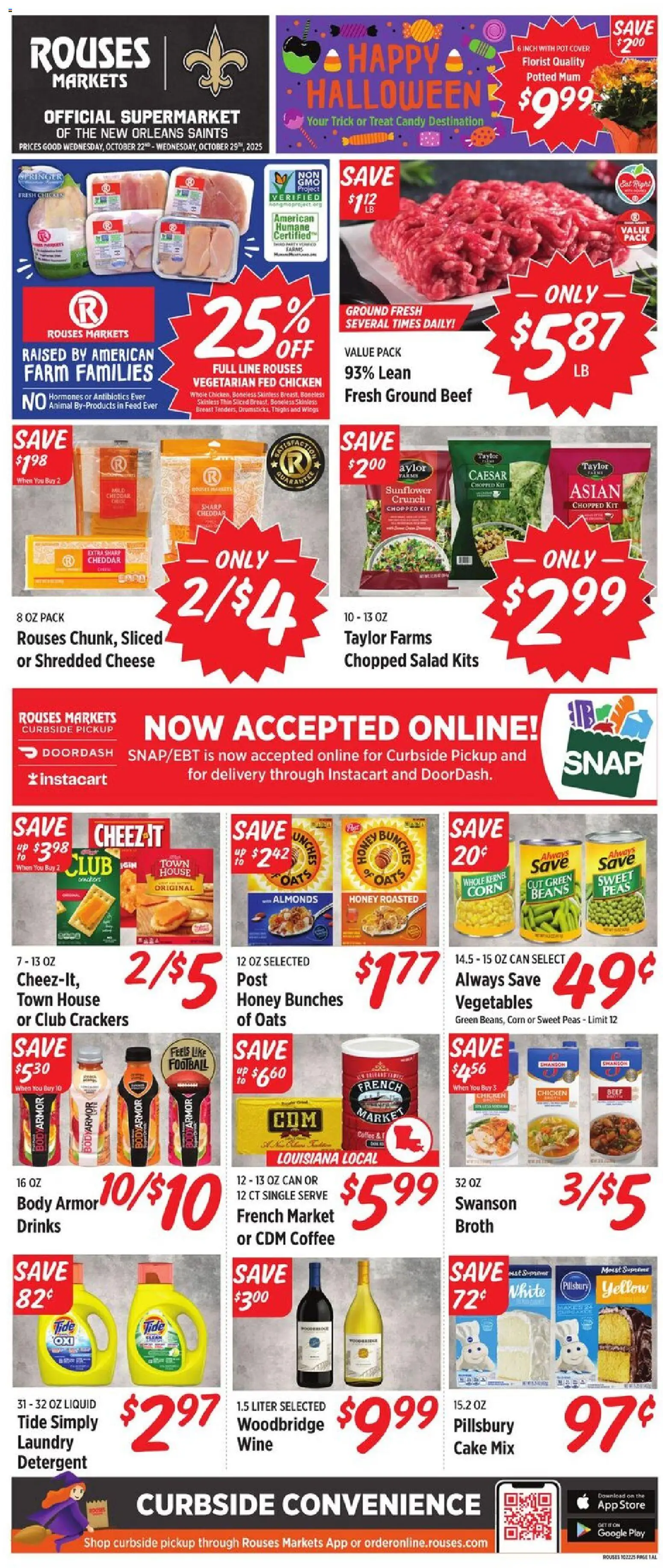 Rouses Weekly Ad - AL - valid from 22.10.2025 | Page: 2 | Products: Corn, Cheese, Coffee, Detergent